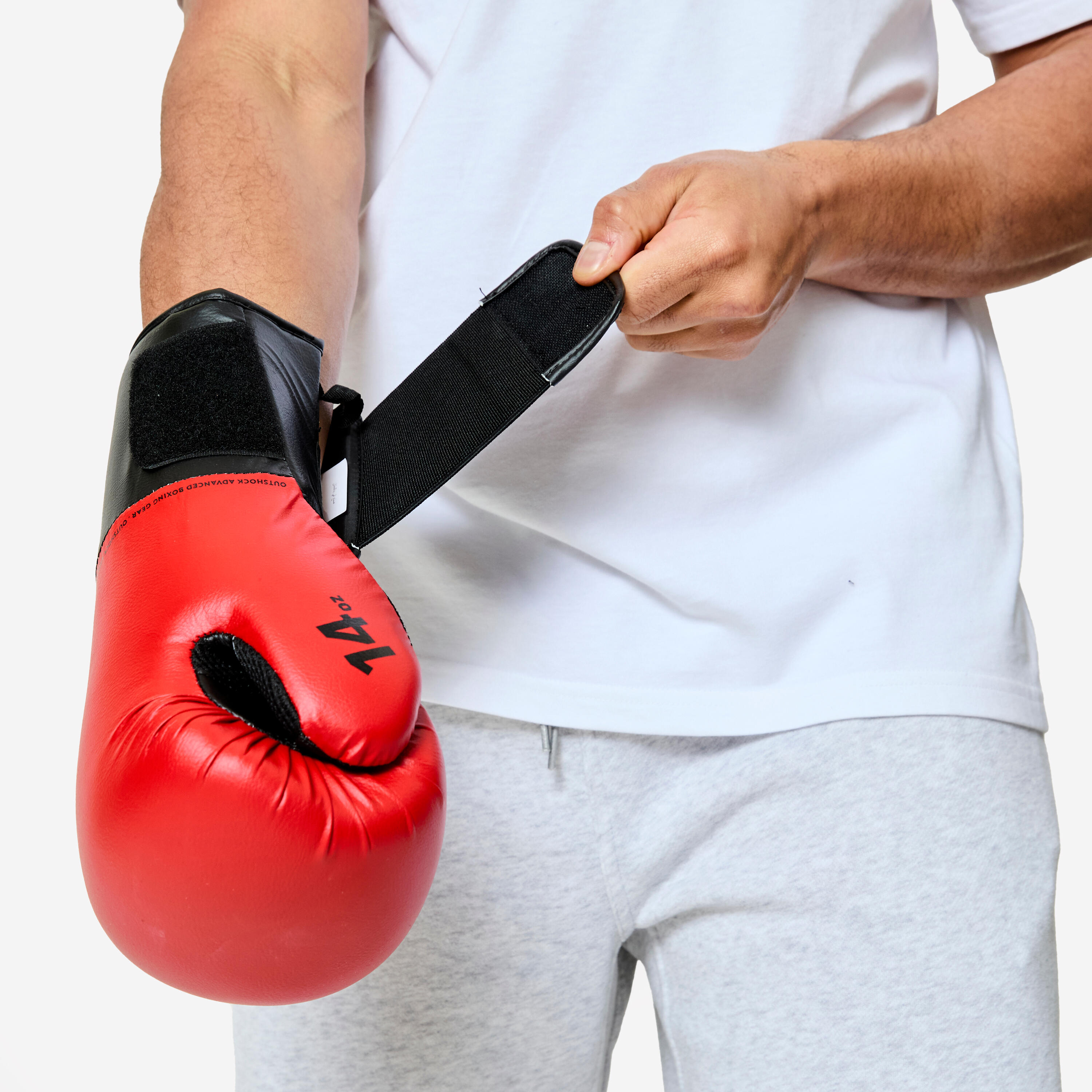 High Impact Protection Boxing Gloves 100 - Tomato Red & Smoked Black