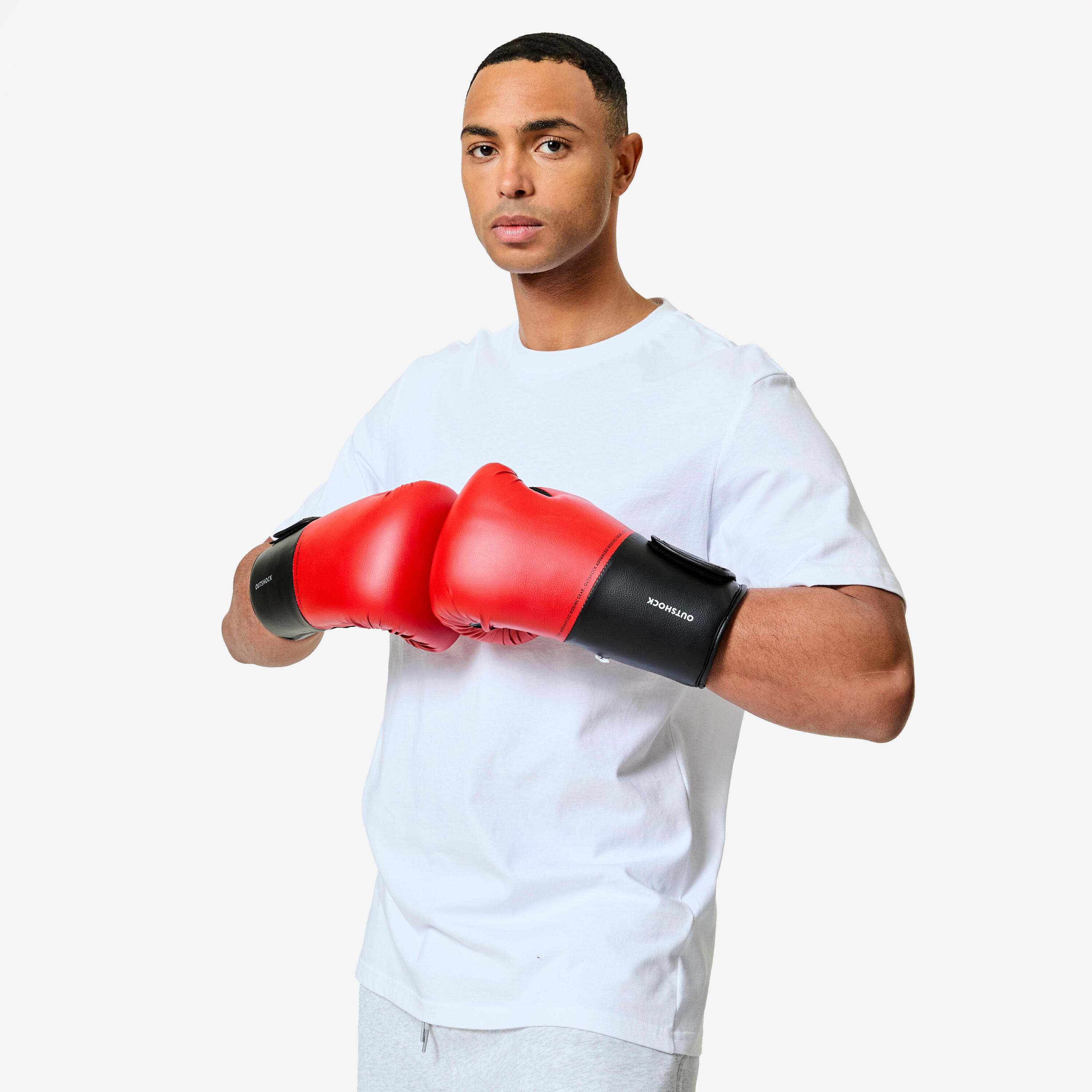 High Impact Protection Boxing Gloves 100 - Tomato Red & Smoked Black