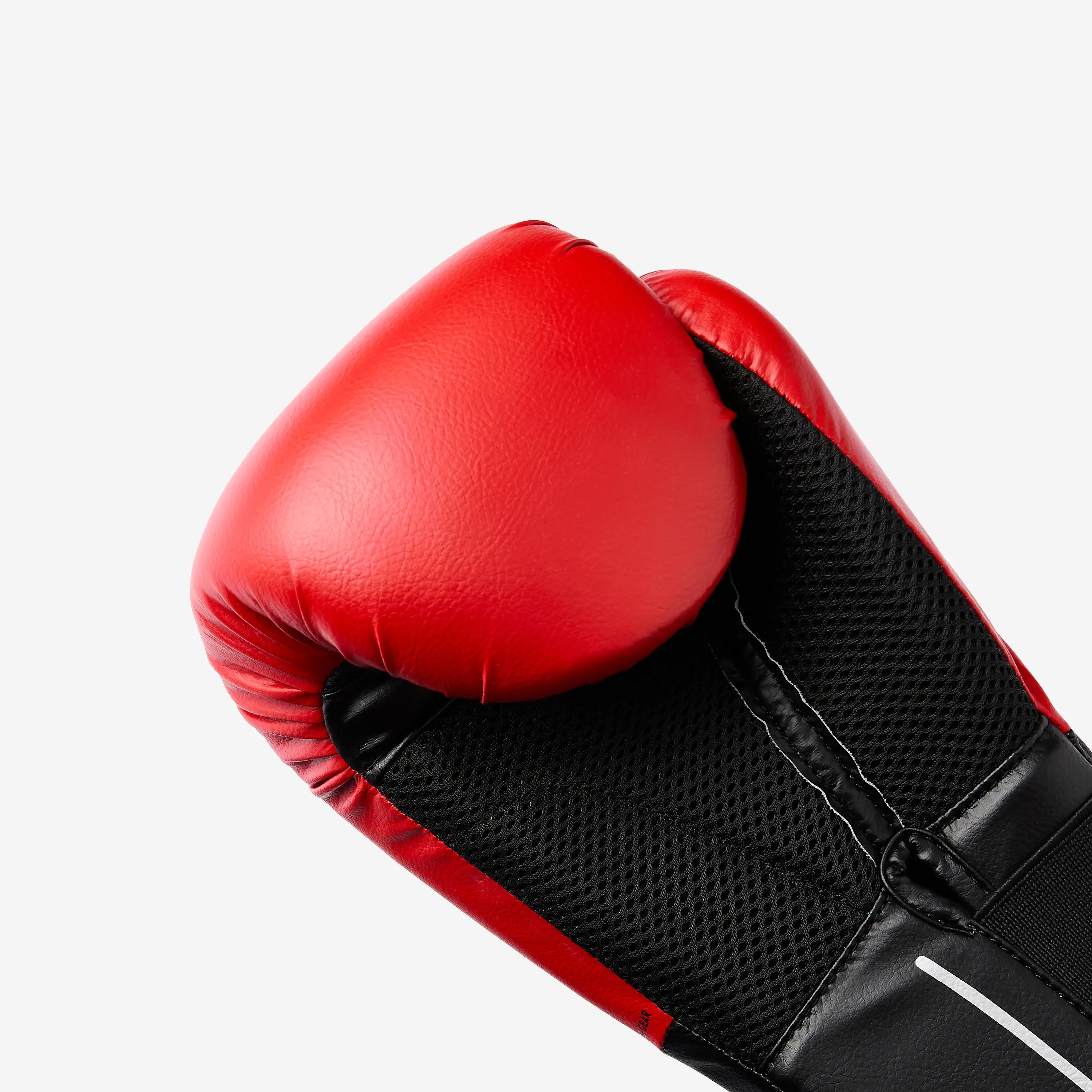 Adult Training Boxing Gloves Beginner - Red/Black 10/12