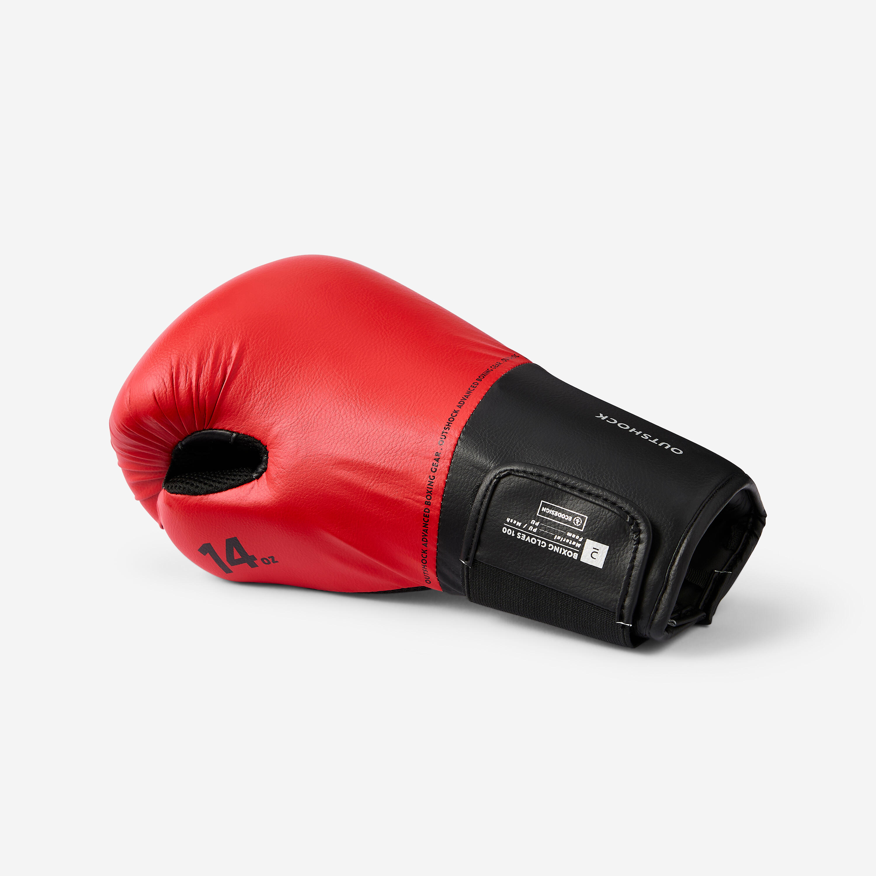 High Impact Protection Boxing Gloves 100 - Tomato Red & Smoked Black