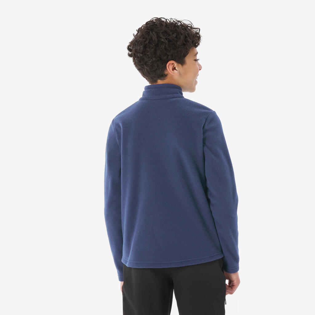 Kids’ Hiking Fleece Jacket MH100 - 7-15 years - Half Zip - Blue