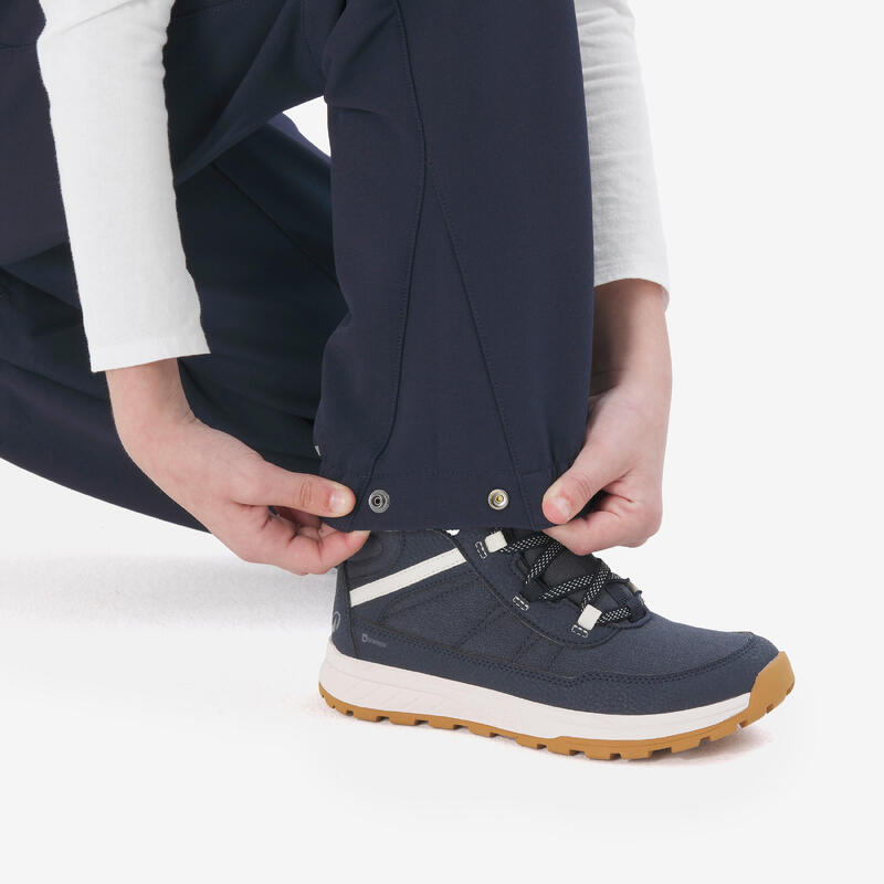Pantalon de randonnée softshell chaud enfant 7-15 ans, MH500 bleu