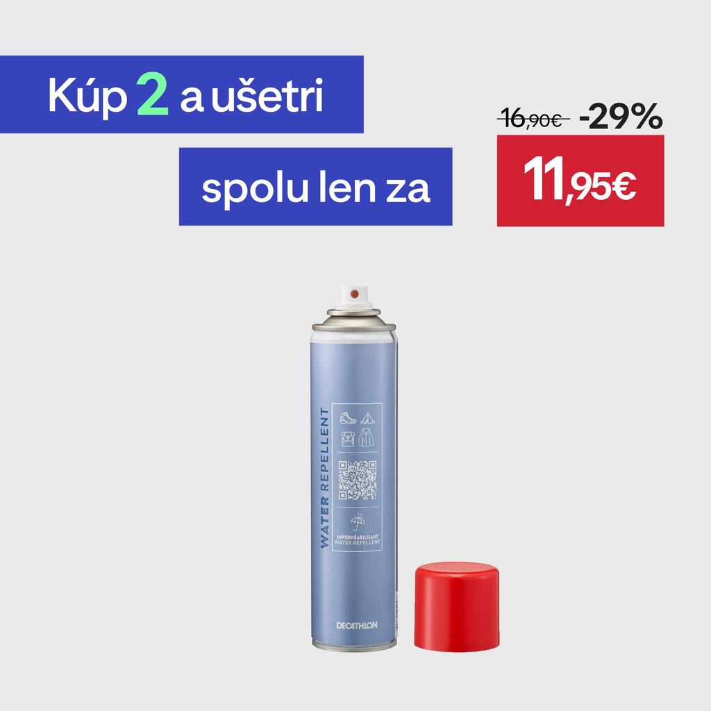 Sprej na obnovu vodoodpudivosti obuvi, textílií a ďalšieho vybavenia