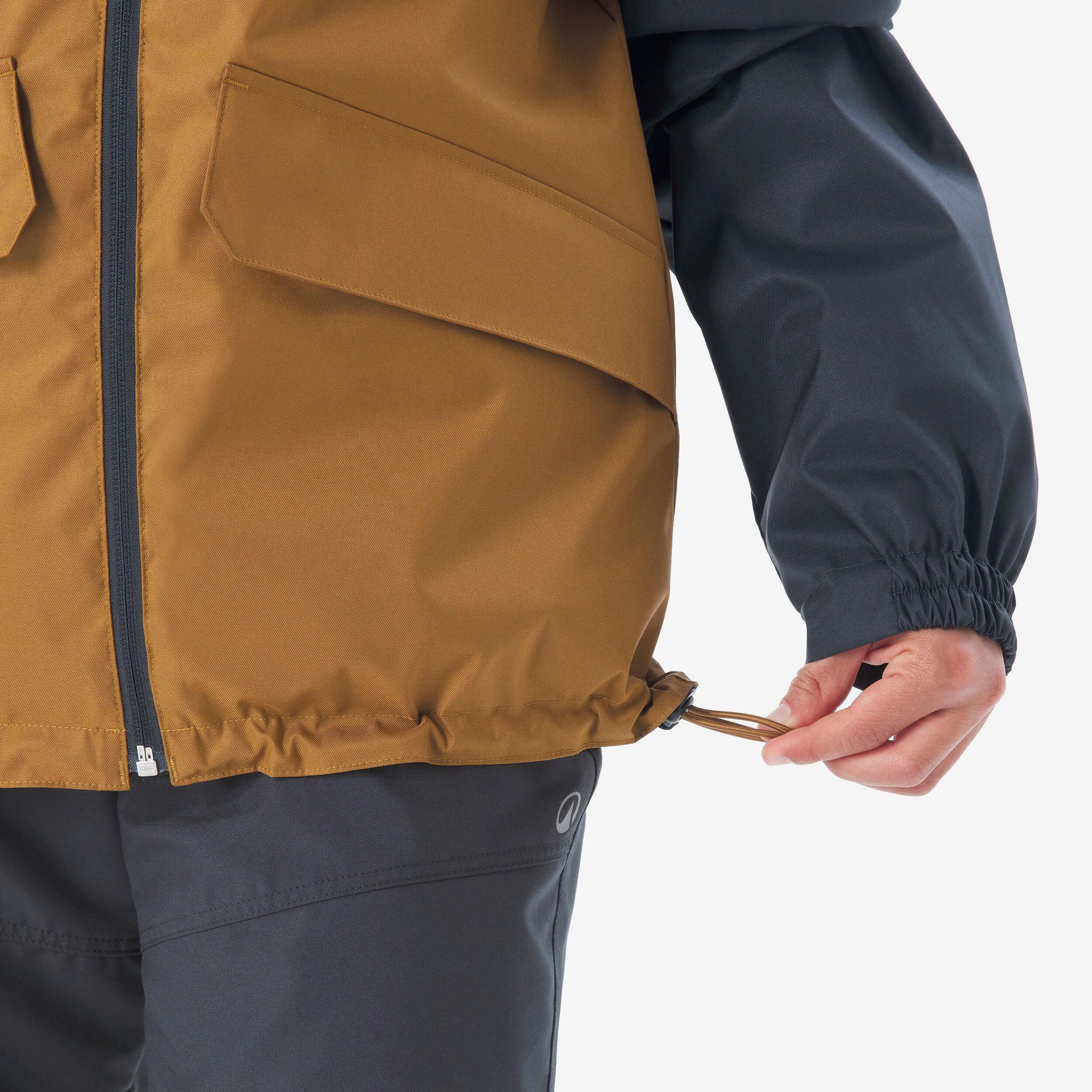 Kids’ 3-in-1 Hiking Jacket MH100, 7-15 years - Brown and Grey