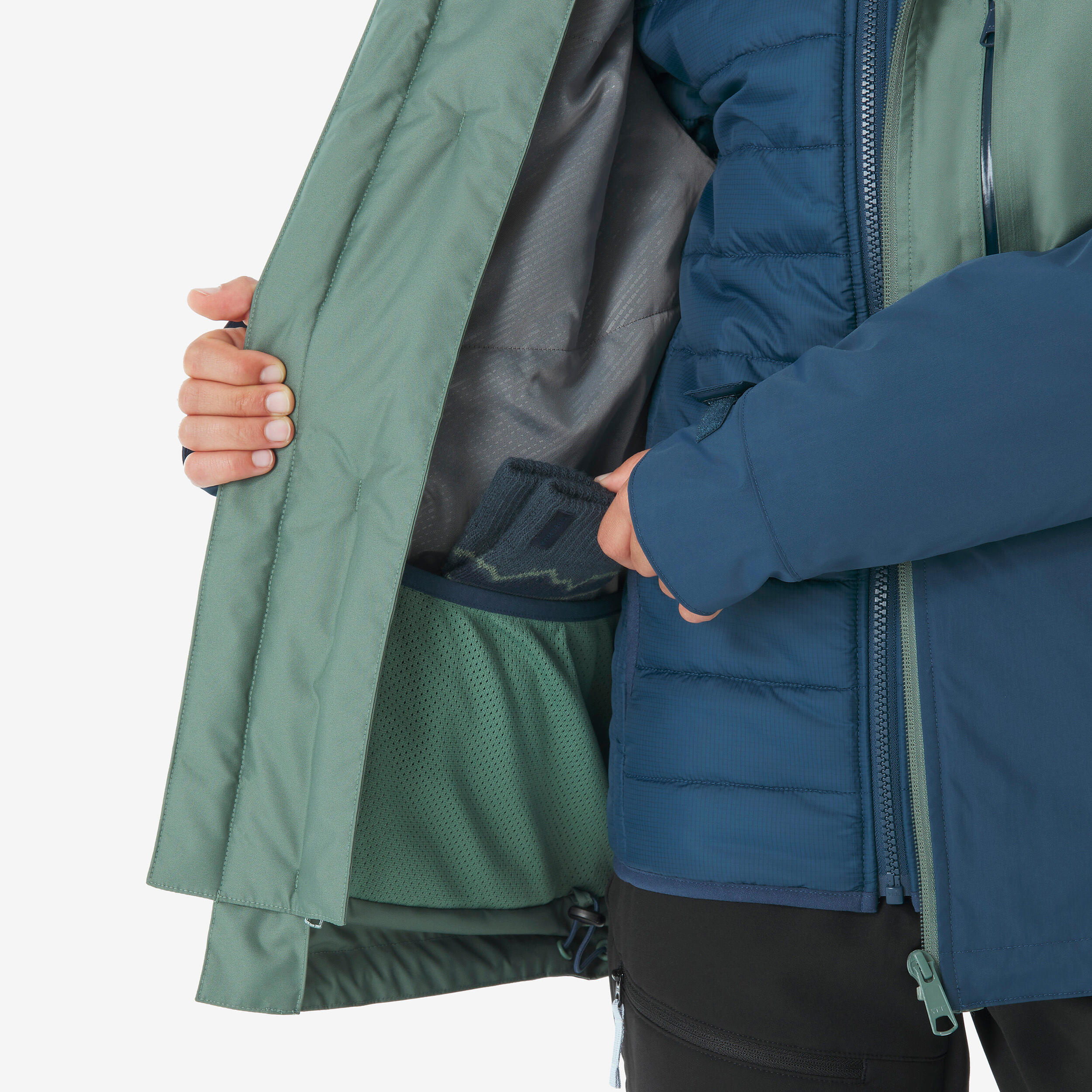 Kids’ 3-in-1 Warm Hiking Jacket, MH 500 Age 7–15 - QUECHUA