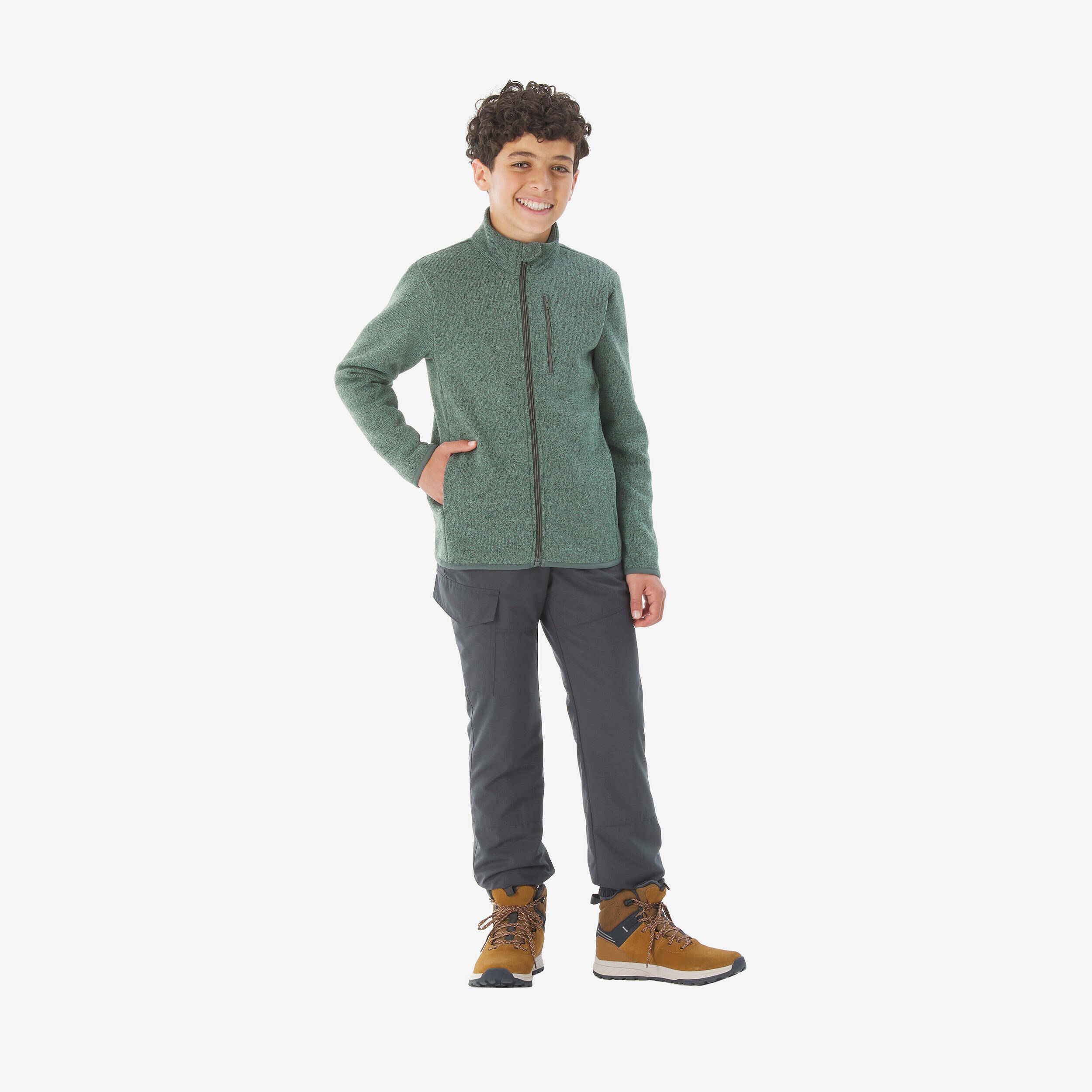 Kids’ warm trousers, 7-15 years NH100 - Grey -  2