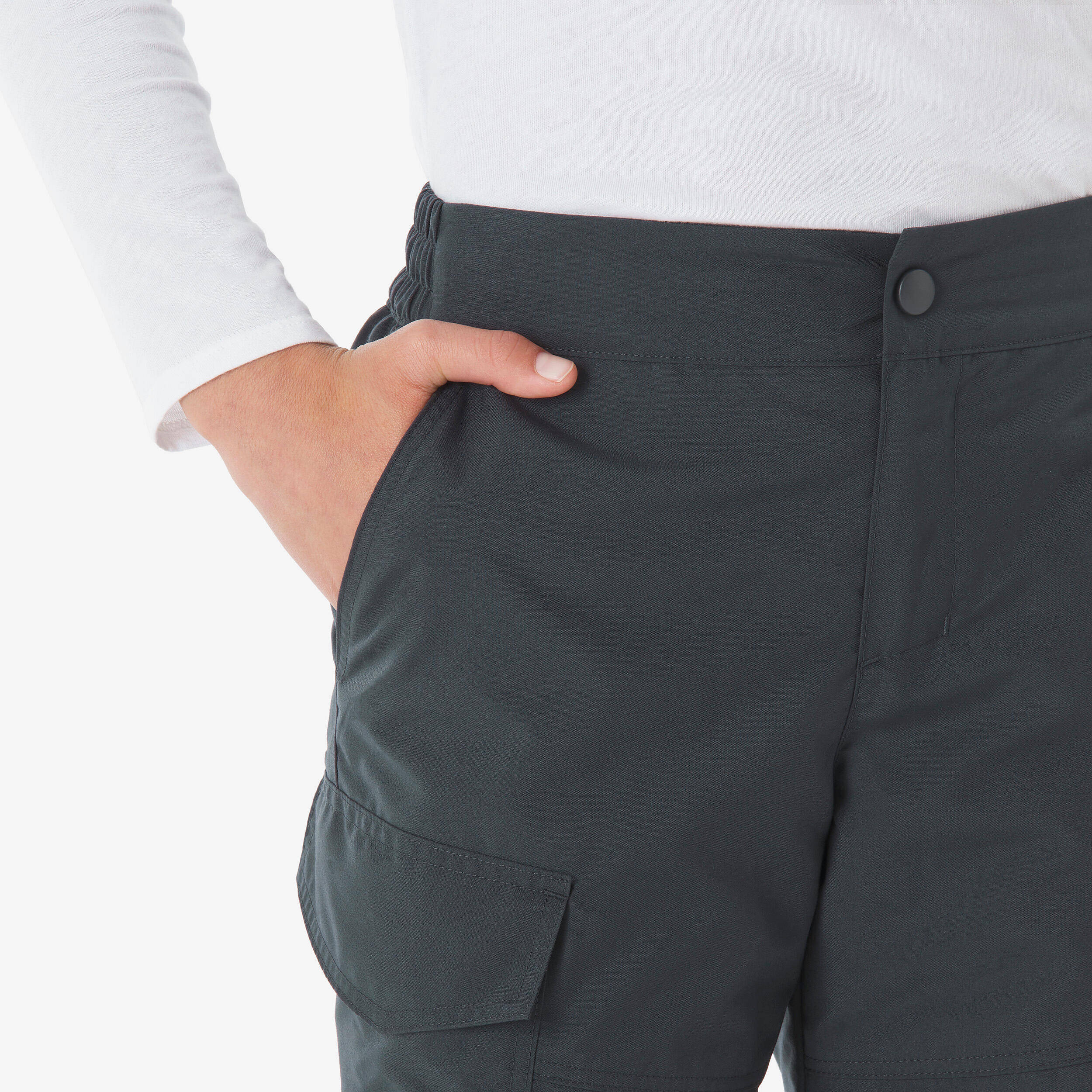 Kids’ warm trousers, 7-15 years NH100 - Grey -  5