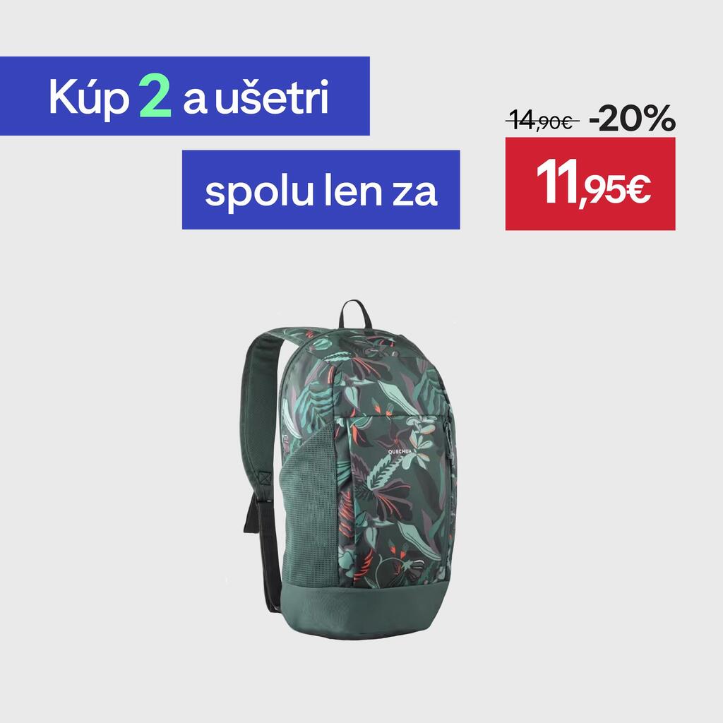 Turistický batoh NH100 10 l zelený s potlačou