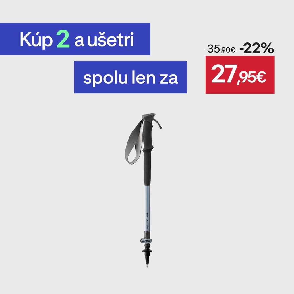 Turistická palica MT500 s rýchlym a presným nastavením sivá 1ks
