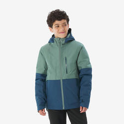 Veste chaude de randonnée enfant 7-15 ans, MH500 3en1 vert et bleu