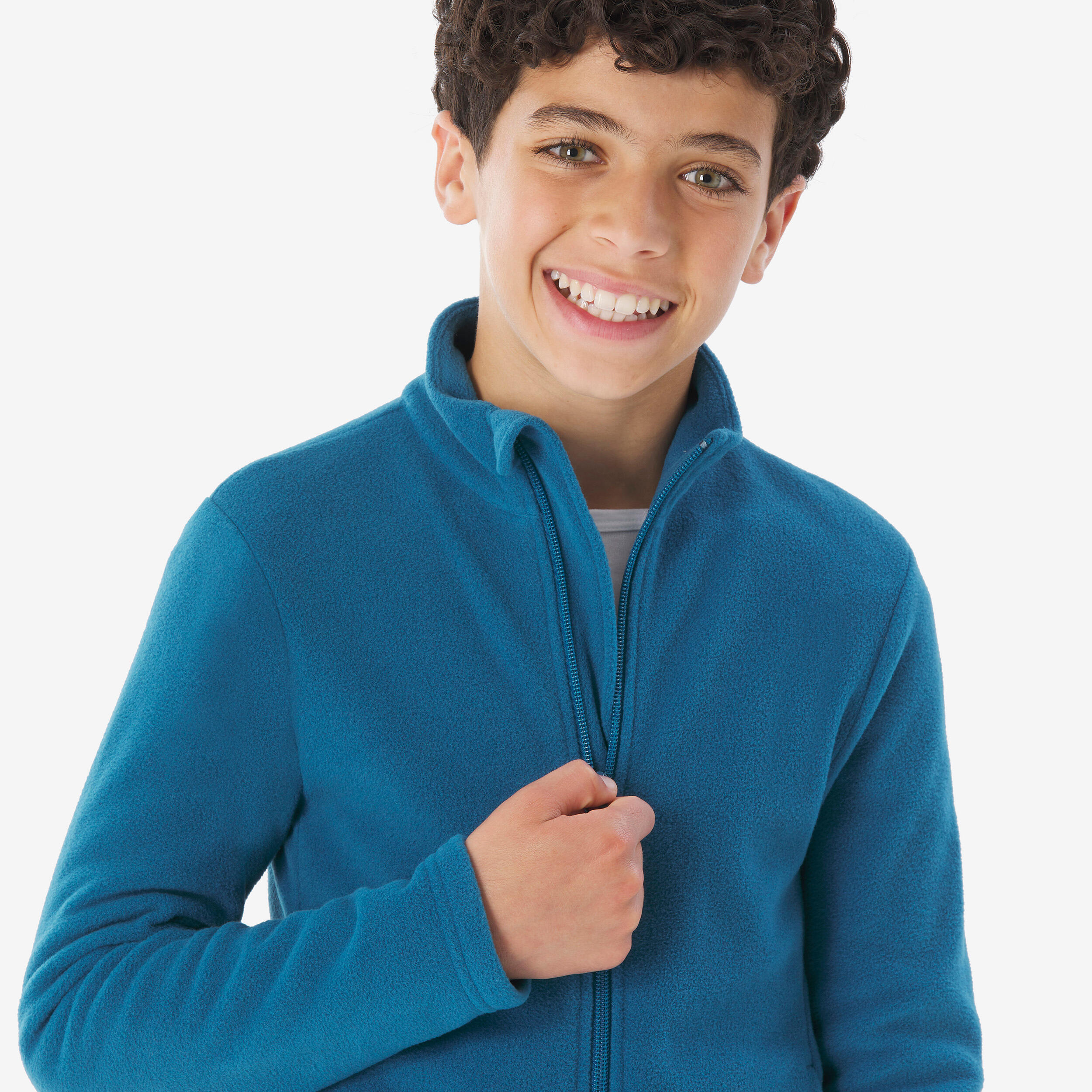MH100 kids' zip-up fleece jacket - 7-15 years - Blue | Decathlon