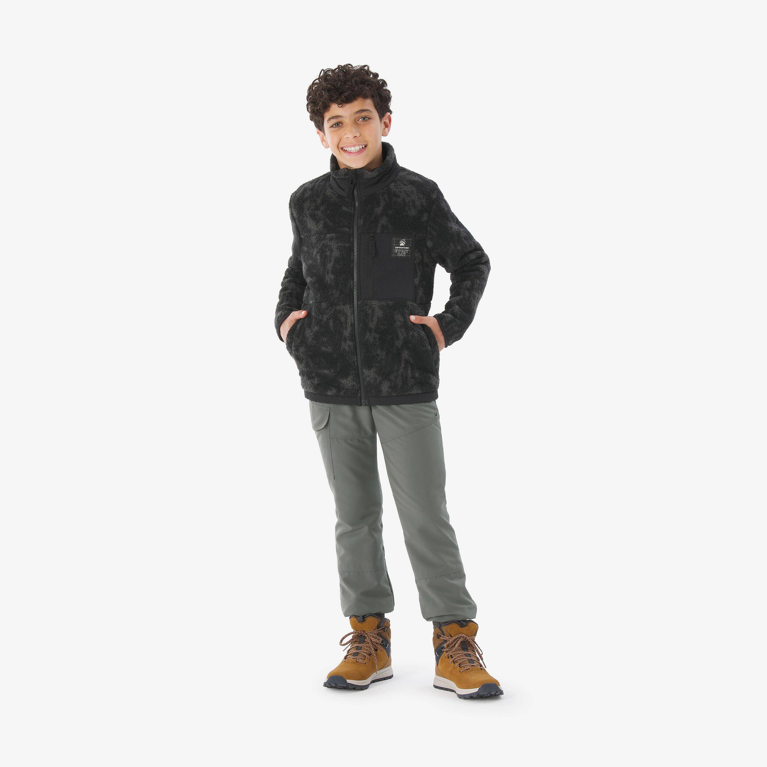 Kids’ warm trousers, 7-15 years, NH100 - Khaki -  2
