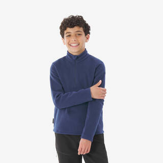 Kids Hiking Half-zip Polar Fleece Jacket Blue MH100 7-15 Years