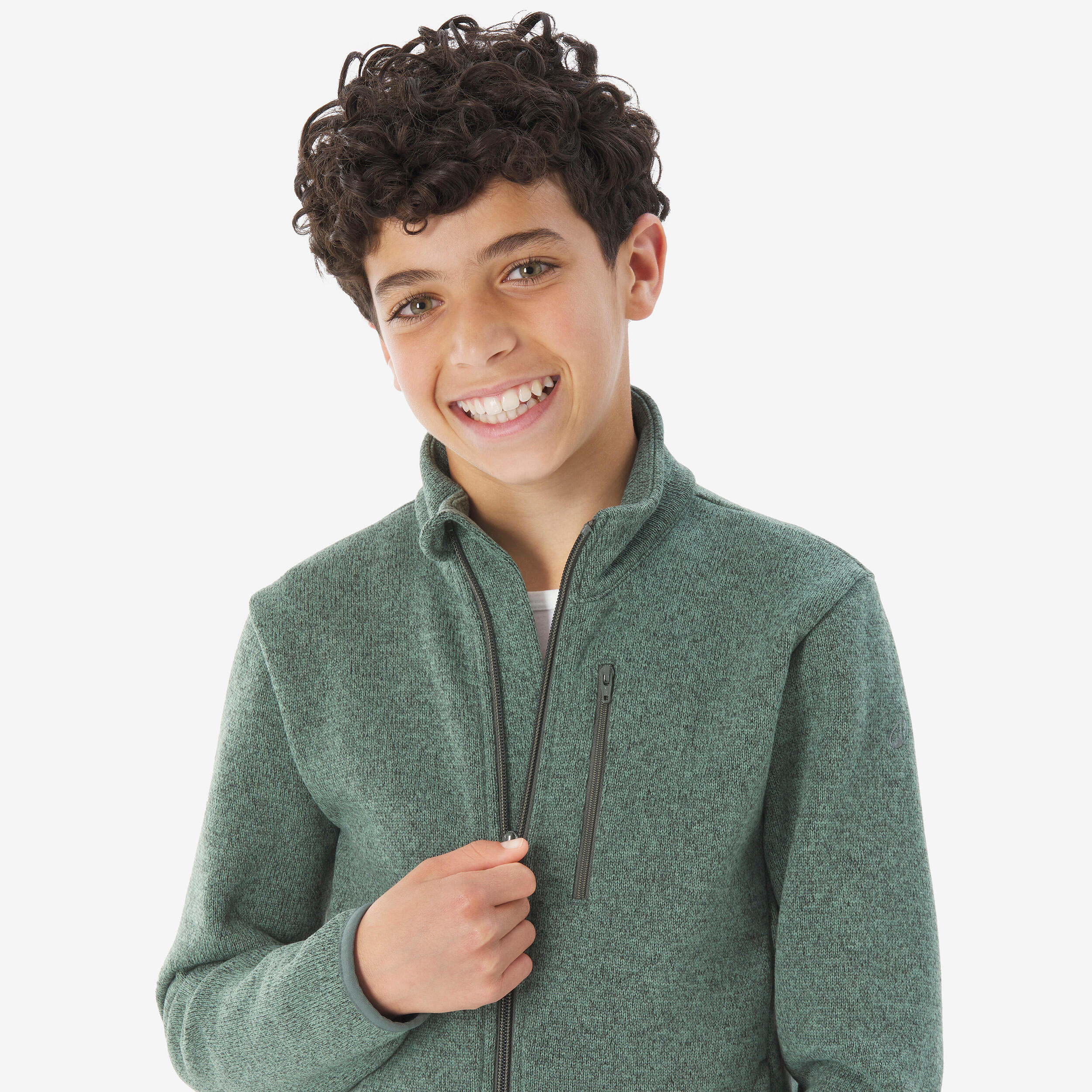 Kids’ Warm Fleece Age 7-15 MH500 Full-zip Knit