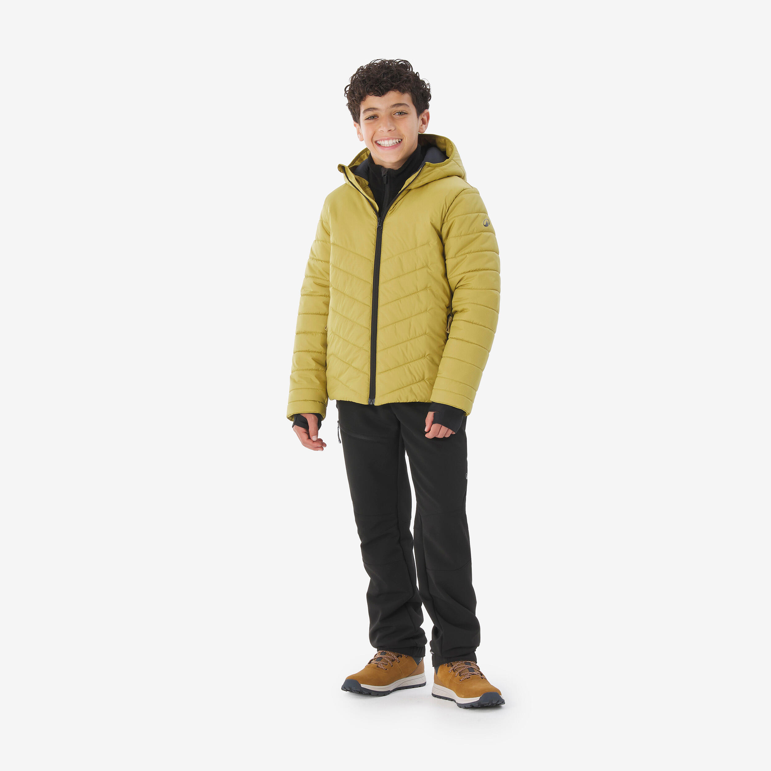 Wattierte Wanderjacke Kinder Gr. 122–170 warm - MH500 gelb 2/8