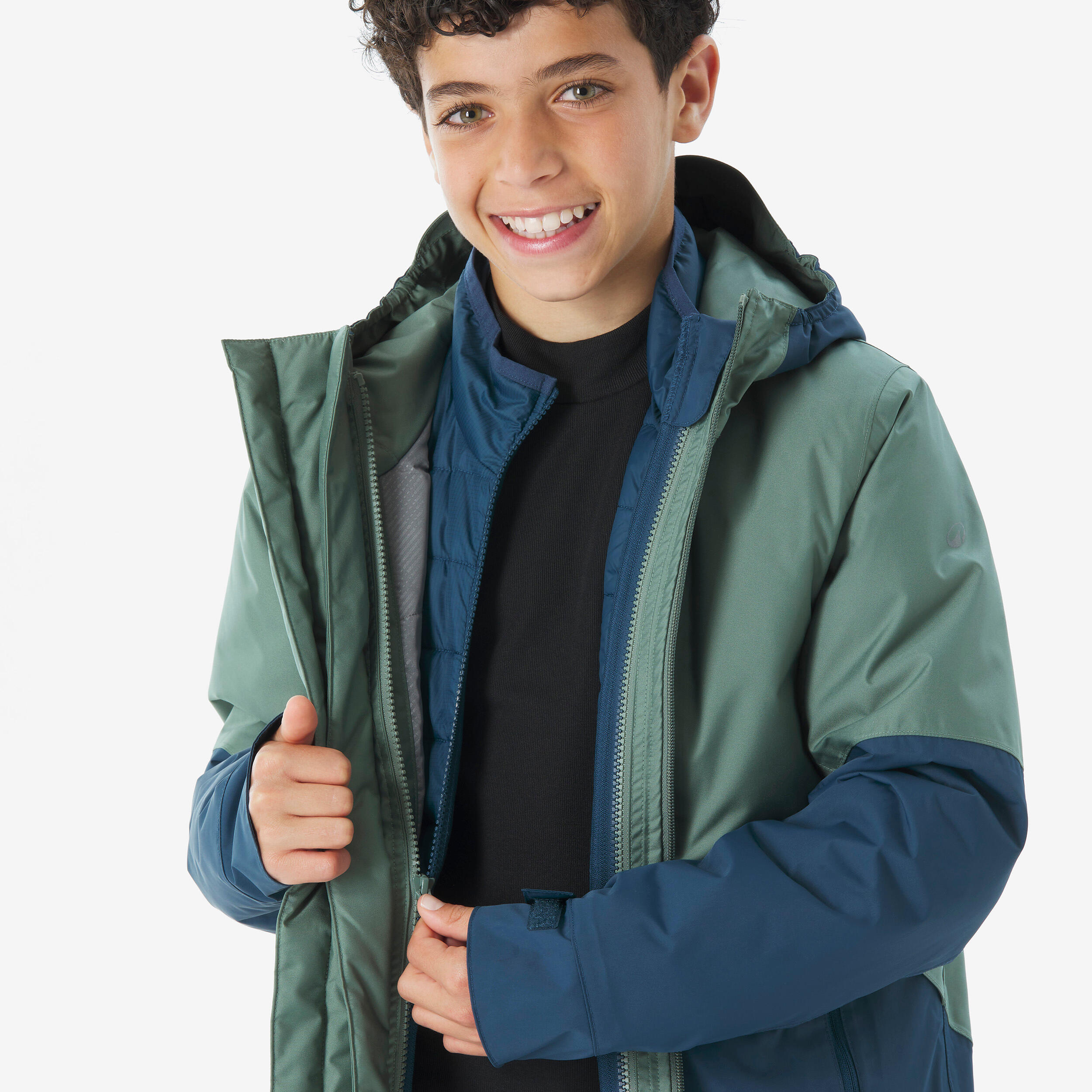 Manteau de randonnée chaud 3 en 1 enfant, MH 500 Âge 7-15 ans 14/19