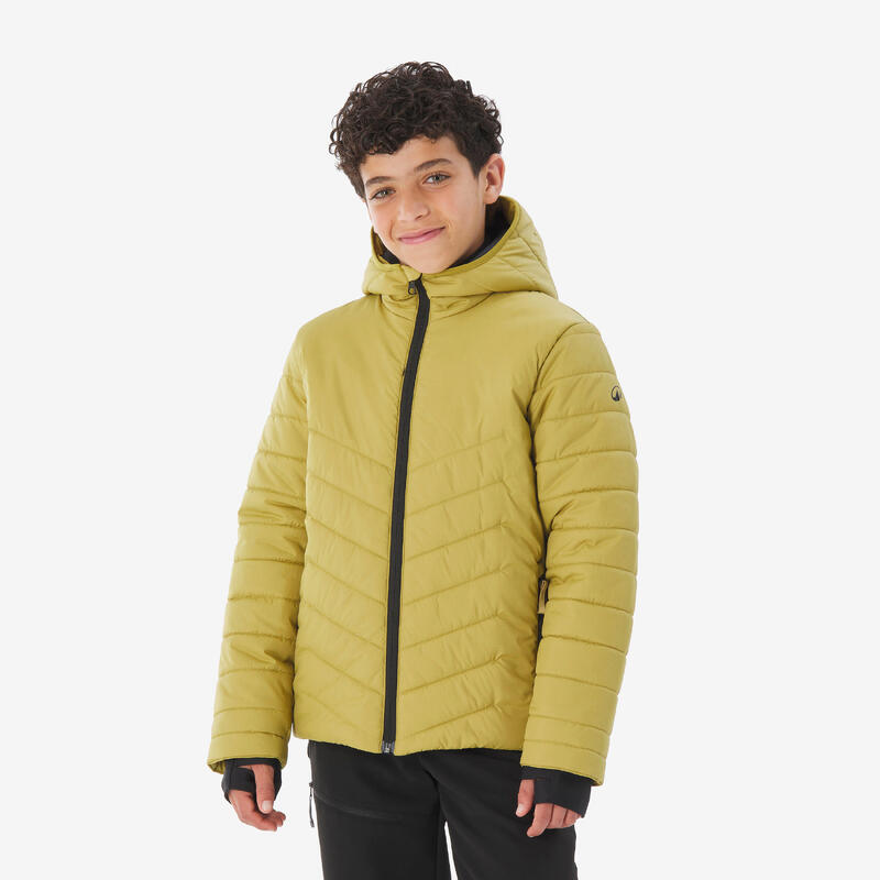 Doudoune de randonnée chaude enfant 7-15 ans, MH 500 gris