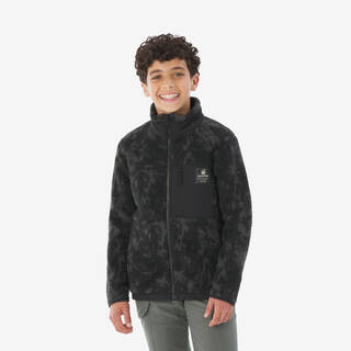 Kids’ warm fleece jacket, 7-15&nbsp;year-olds, NH900 - Camo Black