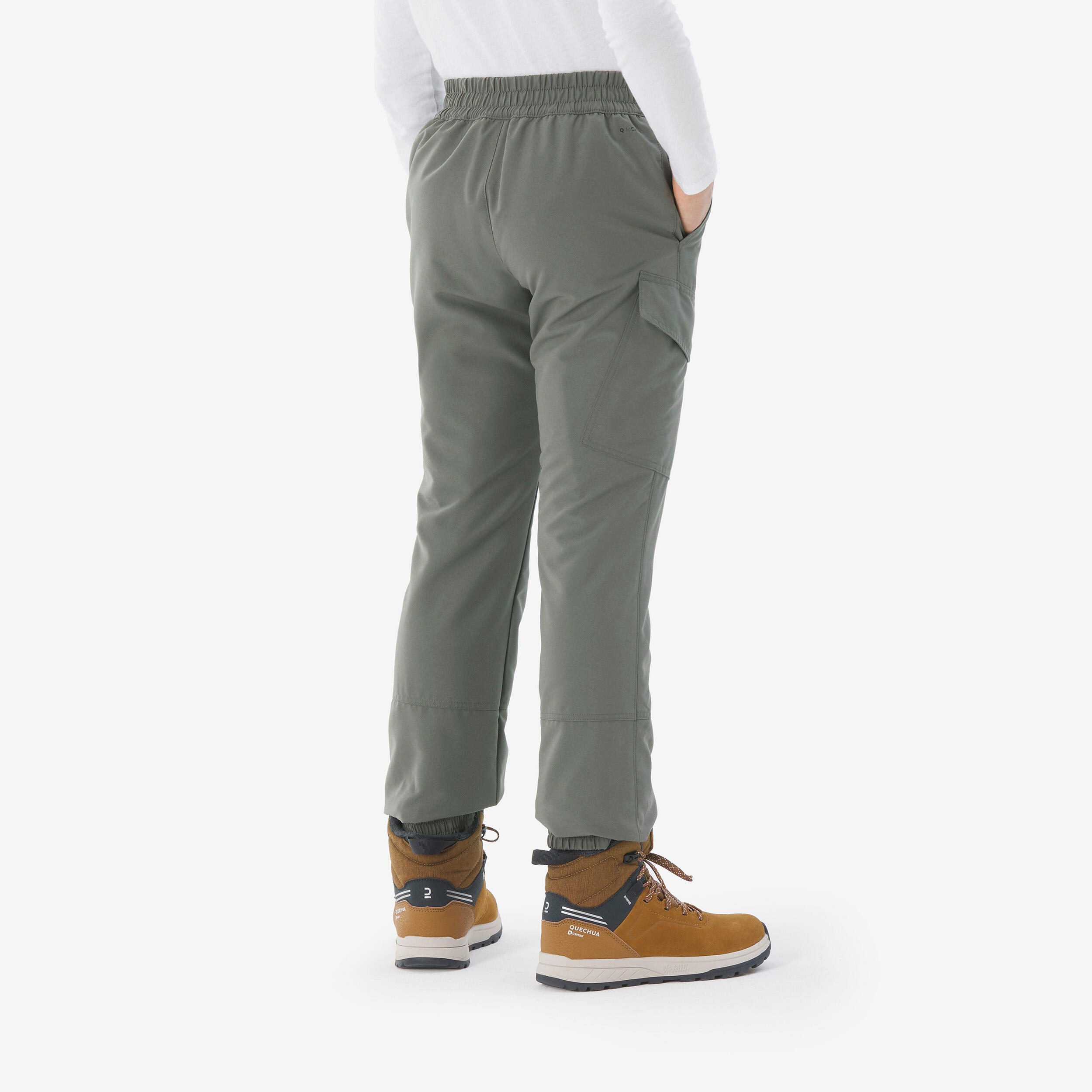 Kids’ warm trousers, 7-15 years, NH100 - Khaki