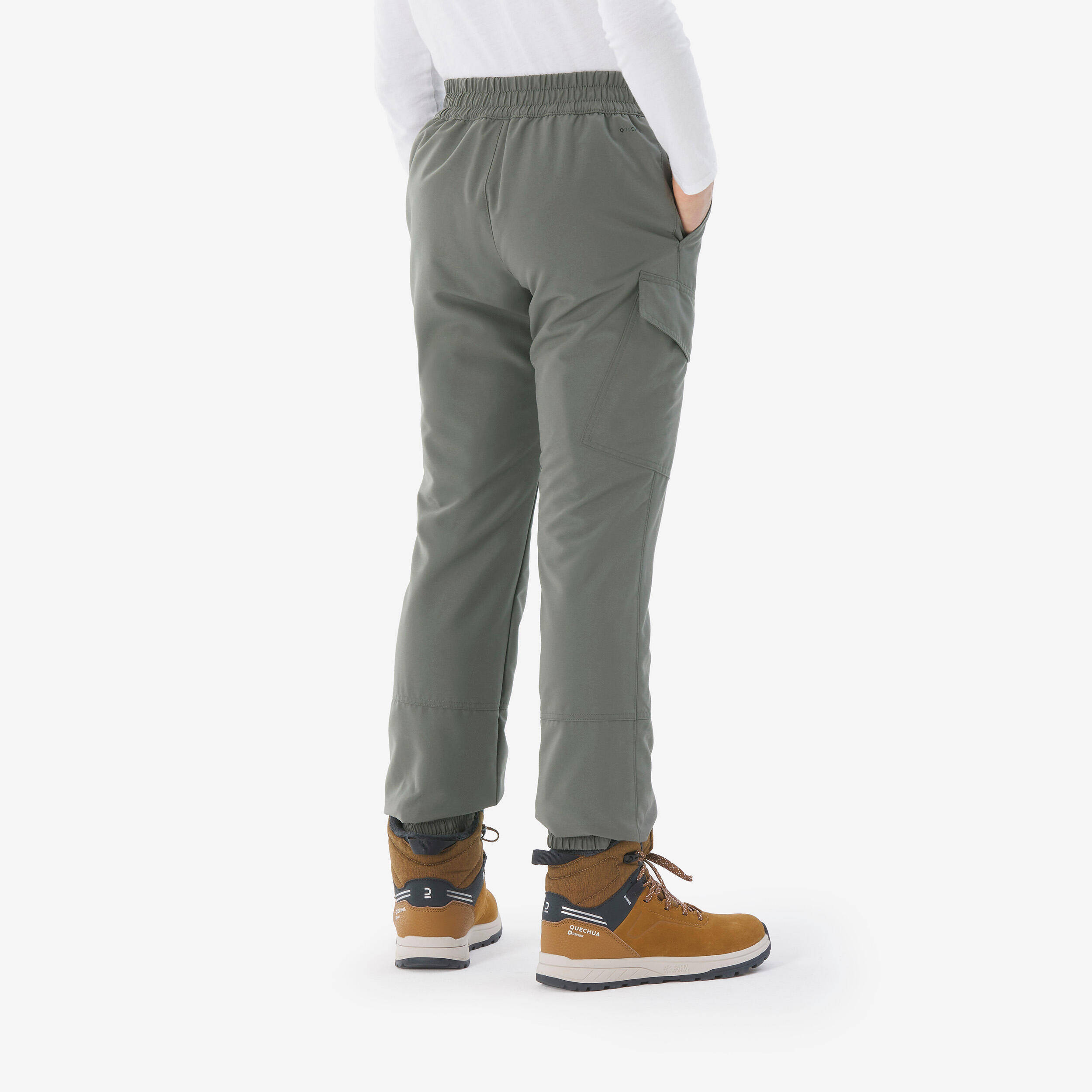 Kids’ warm trousers, 7-15 years, NH100 - Khaki -  4