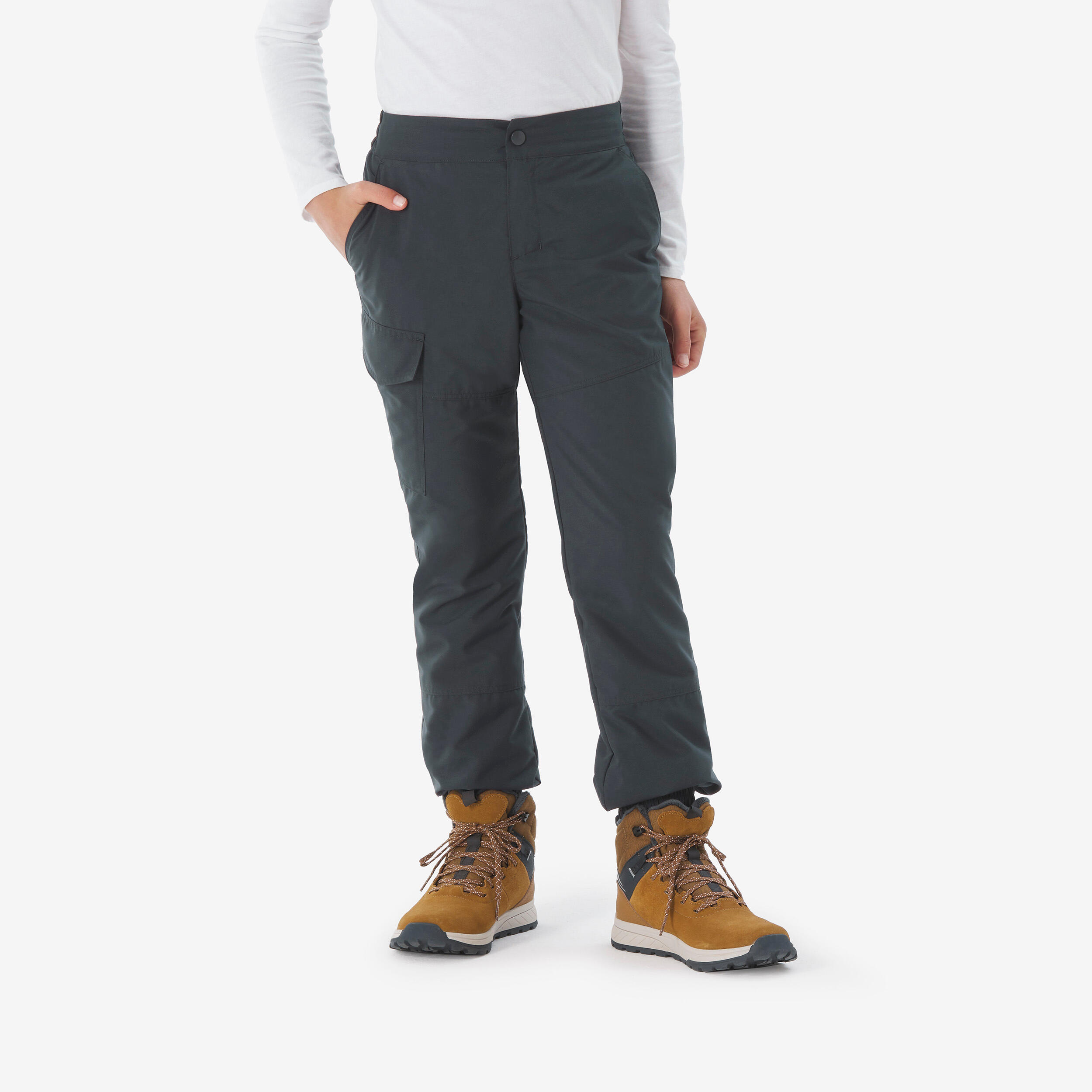 QUECHUA Detské zimné turistické nohavice NH100 7-15 r. sivé 123-130 cm