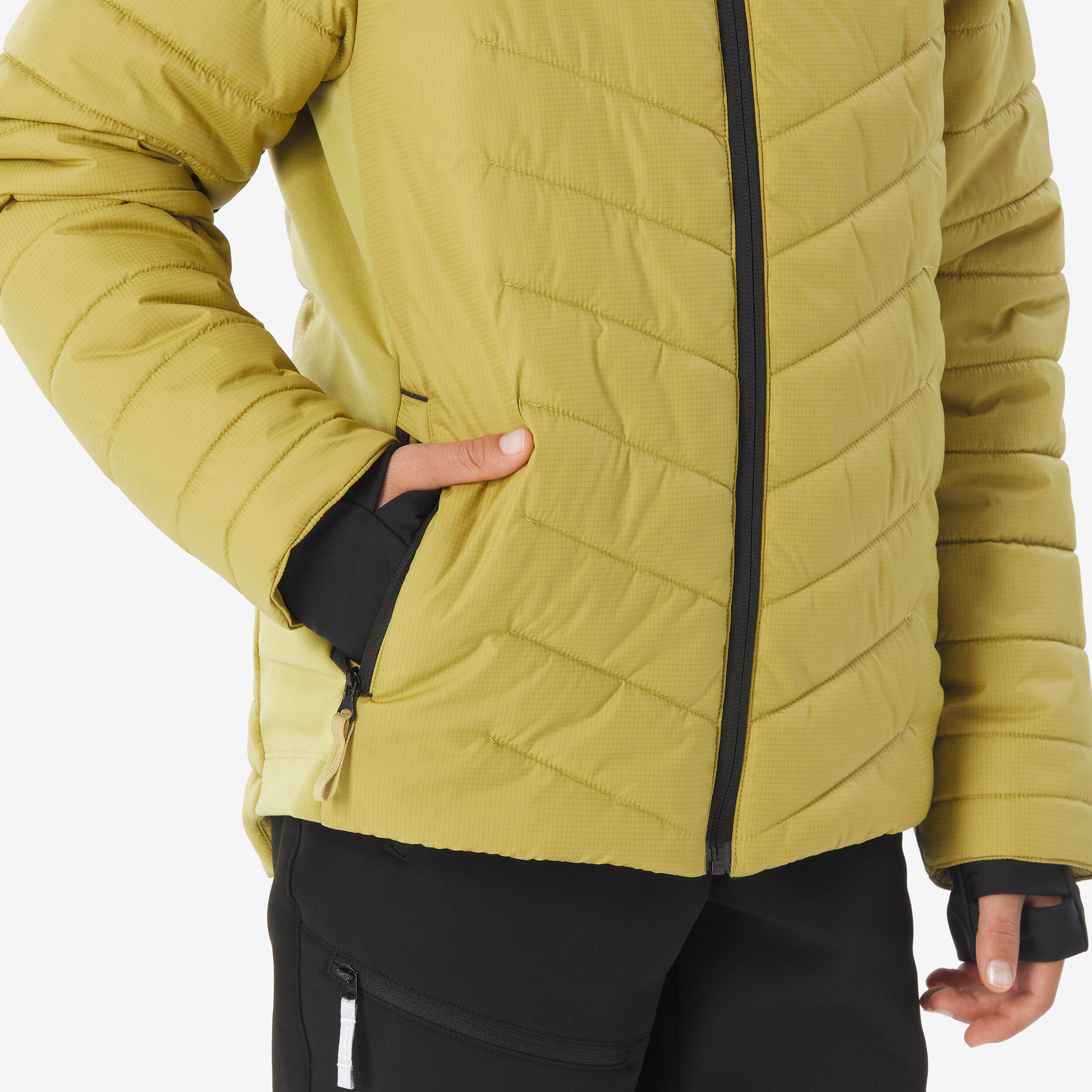 Wattierte Wanderjacke Kinder Gr. 122–170 warm - MH500 gelb 5/8
