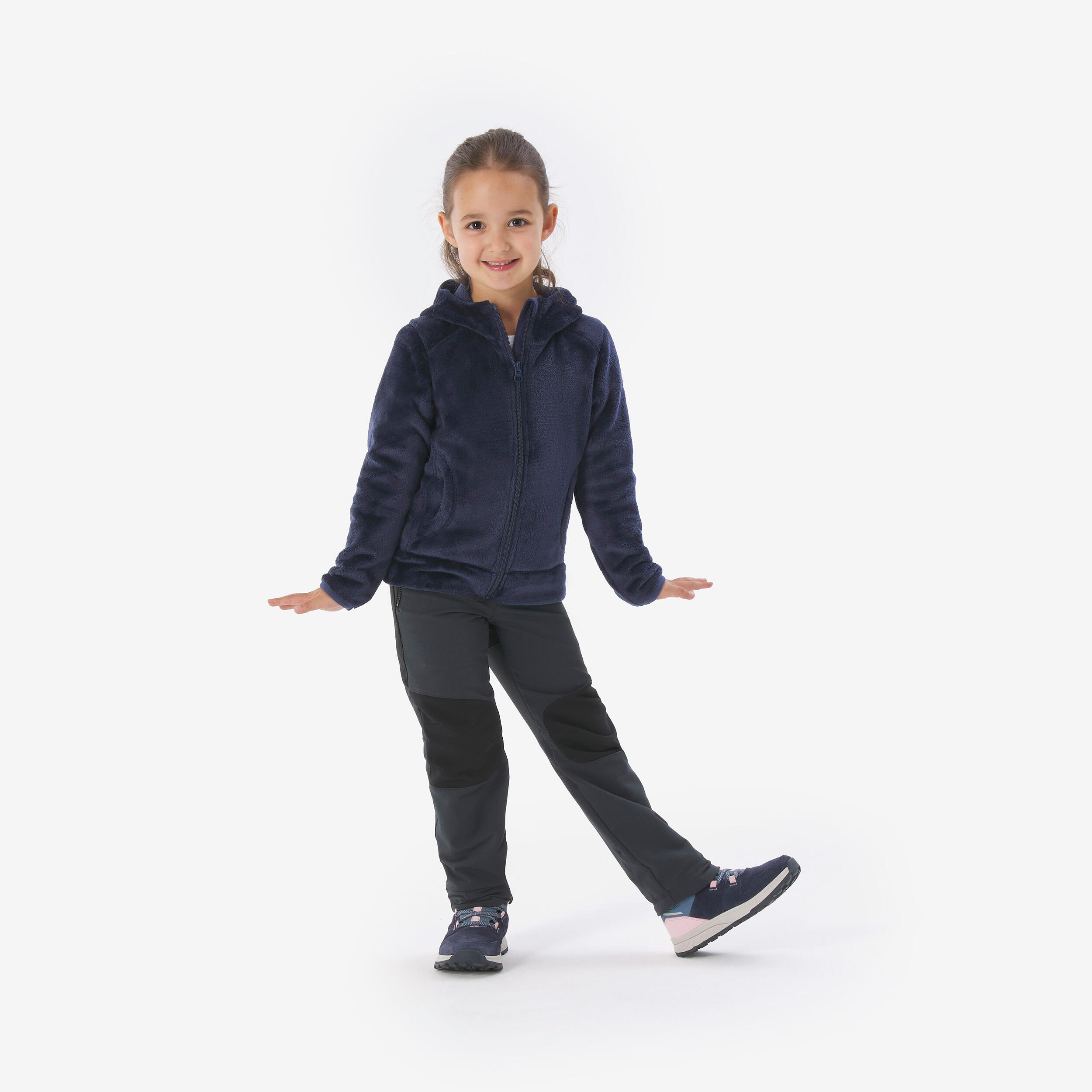 Veste polaire chaude de randonnée enfant 2-6 ans, NH500 zip bleu 2/6