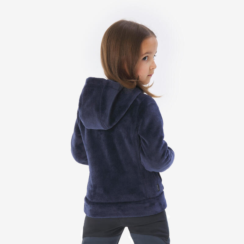 Veste polaire chaude de randonnée enfant 2-6 ans, NH500 zip bleu