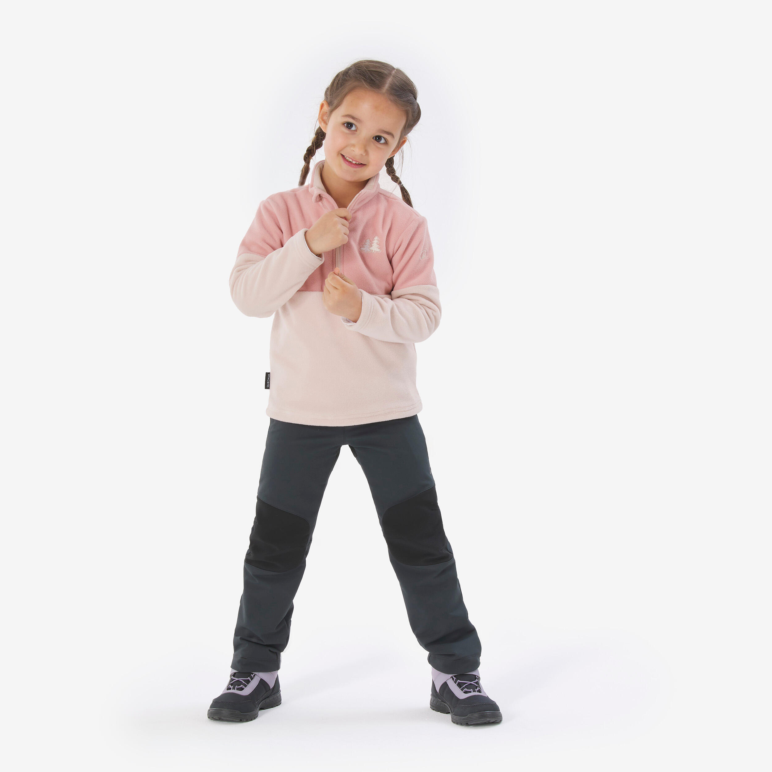 Polaire de randonnée enfant 2-6 ans, MH500 demi zip violet 3/6