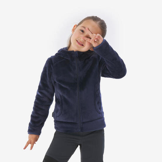 Veste polaire chaude de randonnée enfant 2-6 ans, NH500 zip bleu
