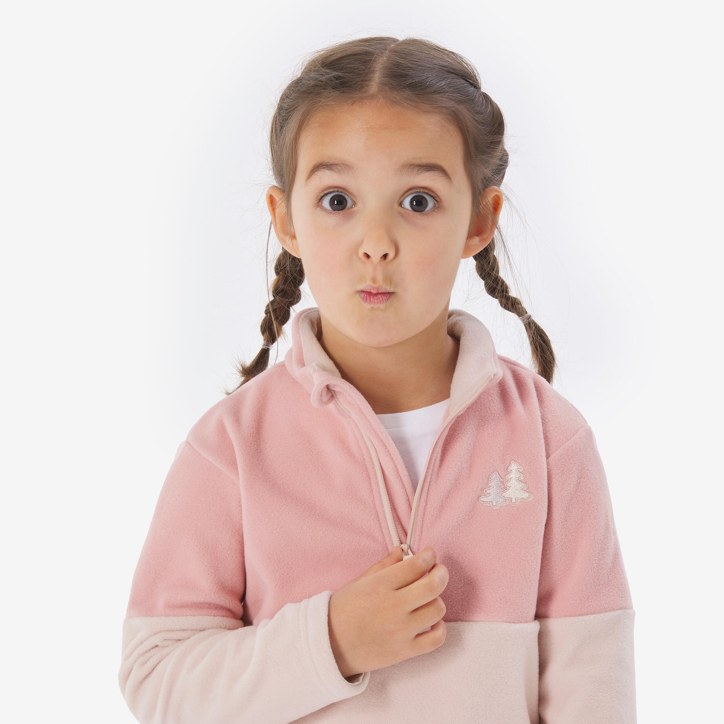Polaire de randonnée enfant 2-6 ans, MH500 demi zip violet 5/6
