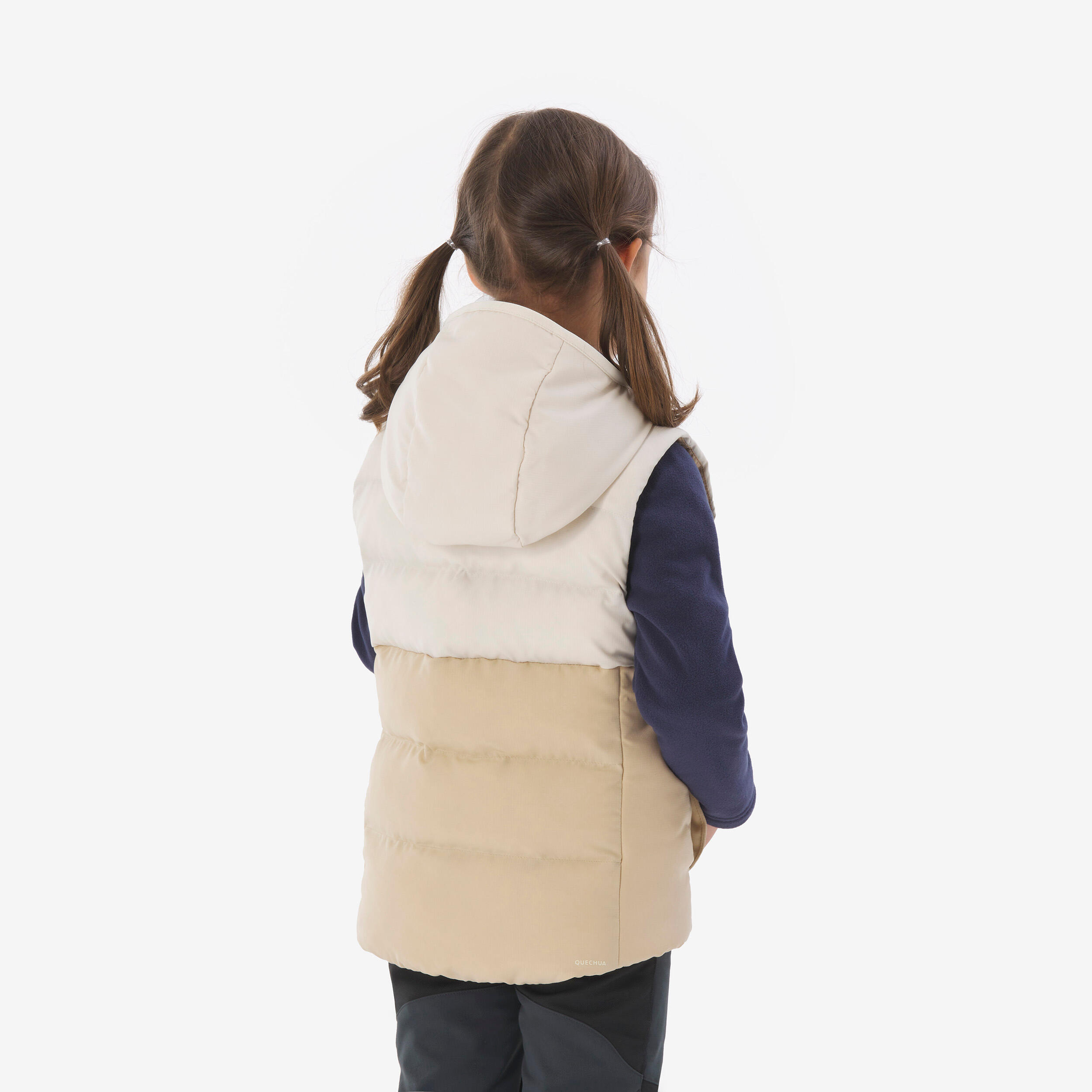 Kids’ padded sleeveless hiking jacket, 2-6 years NH500 - Beige 3/6