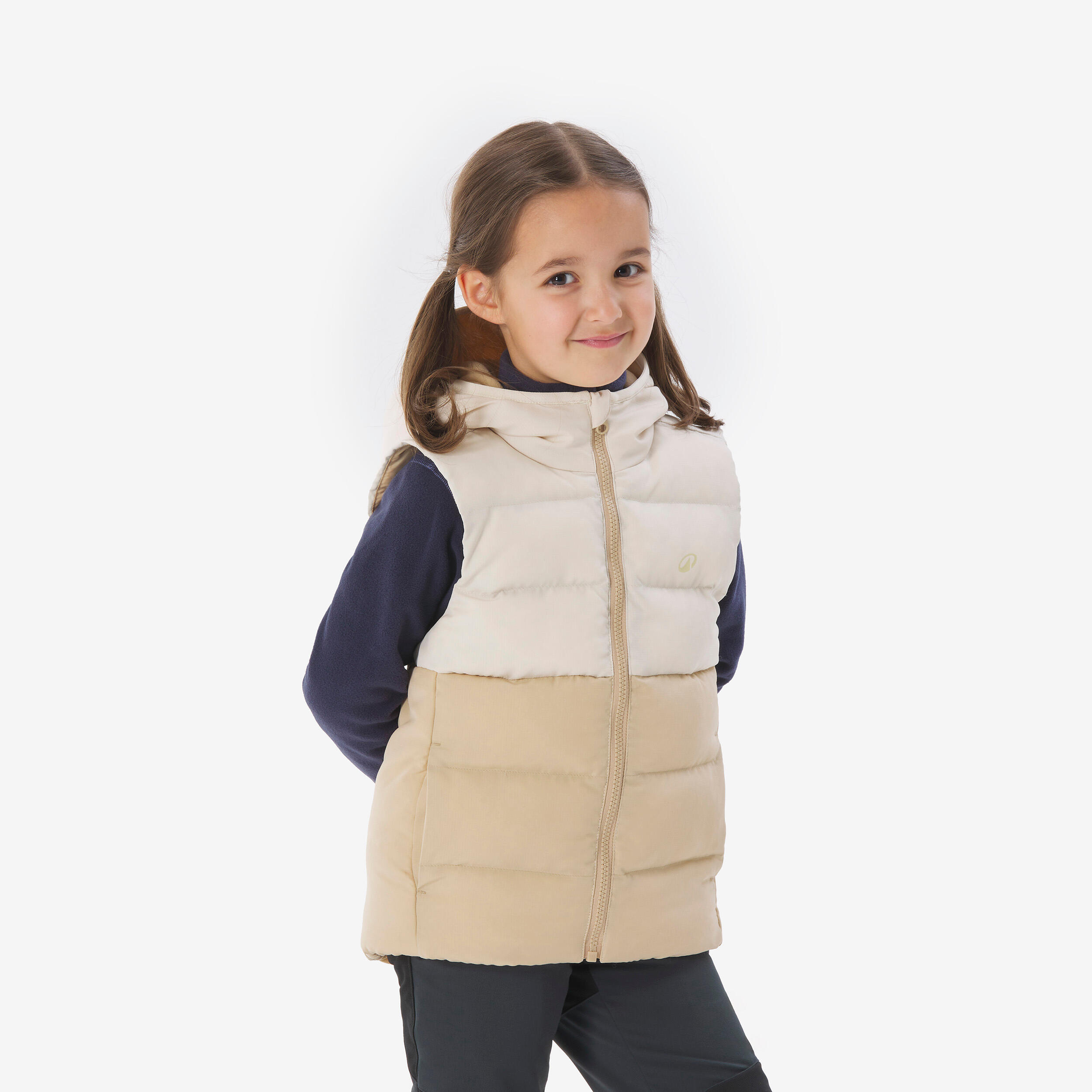 QUECHUA Gewatteerde wandelbodywarmer NH500 voor kinderen beige