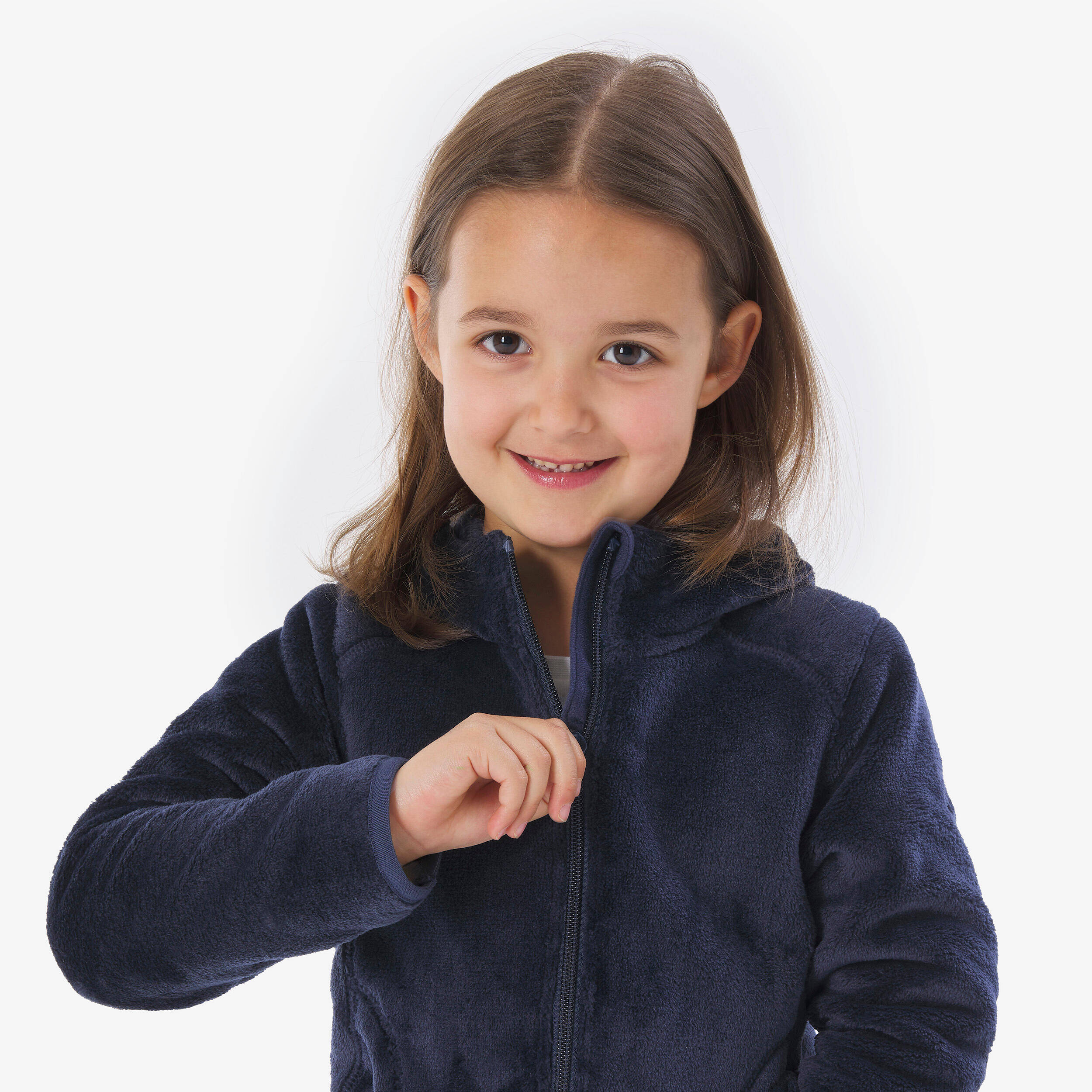 Kids’ warm hiking fleece jacket 2-6 years NH500 Zip - Blue -  5