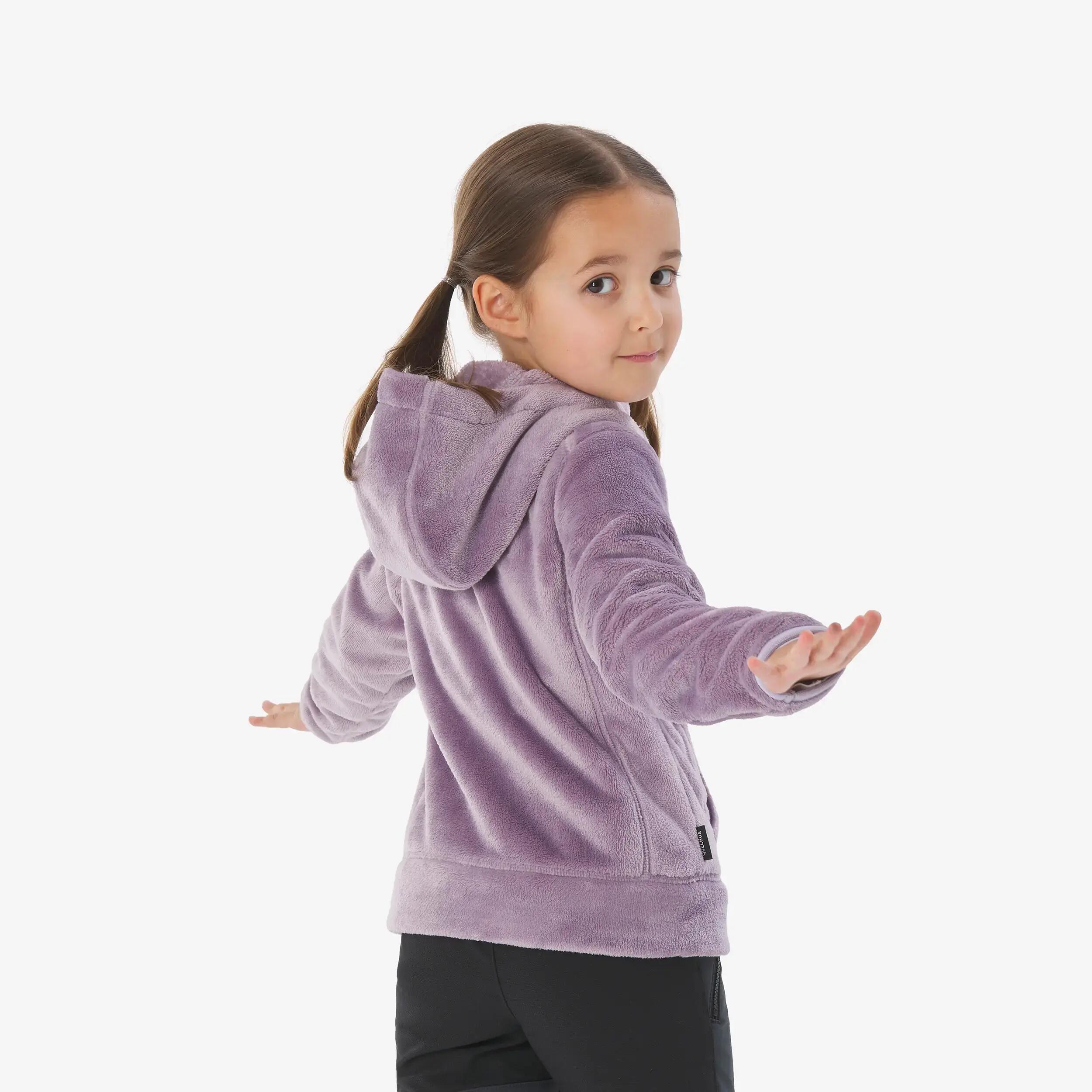 Kids Hiking Soft Touch Fleece Jacket Purple 2-6 Years -  4