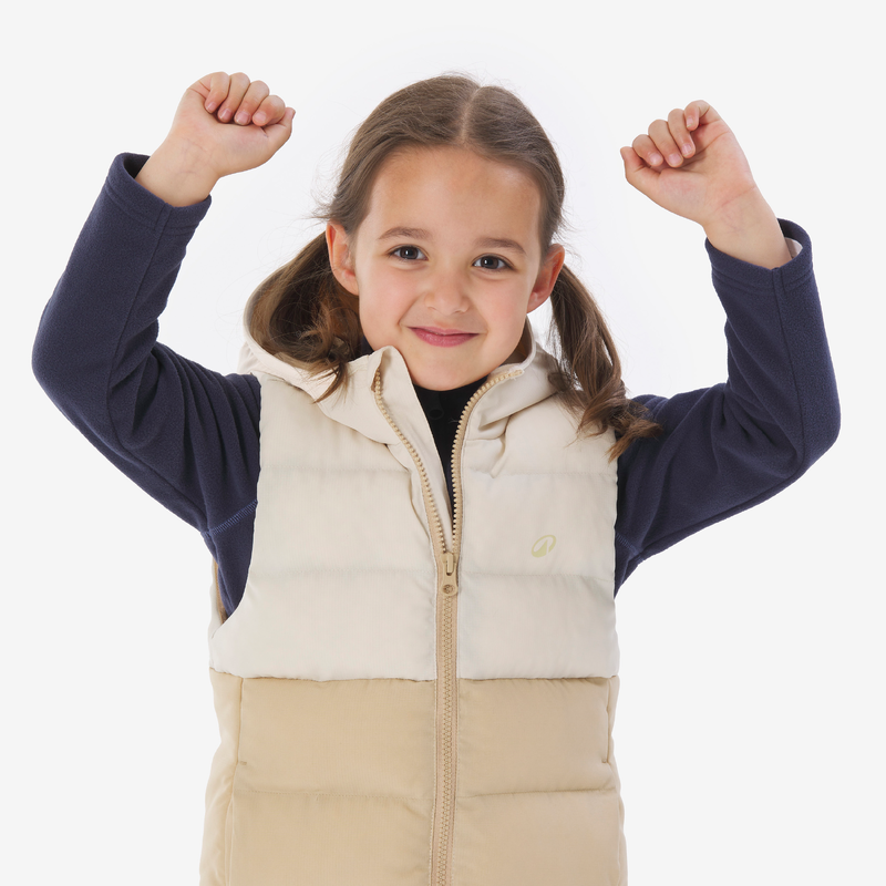 Doudoune sans manches de randonnée enfant 2-6 ans, NH500 beige
