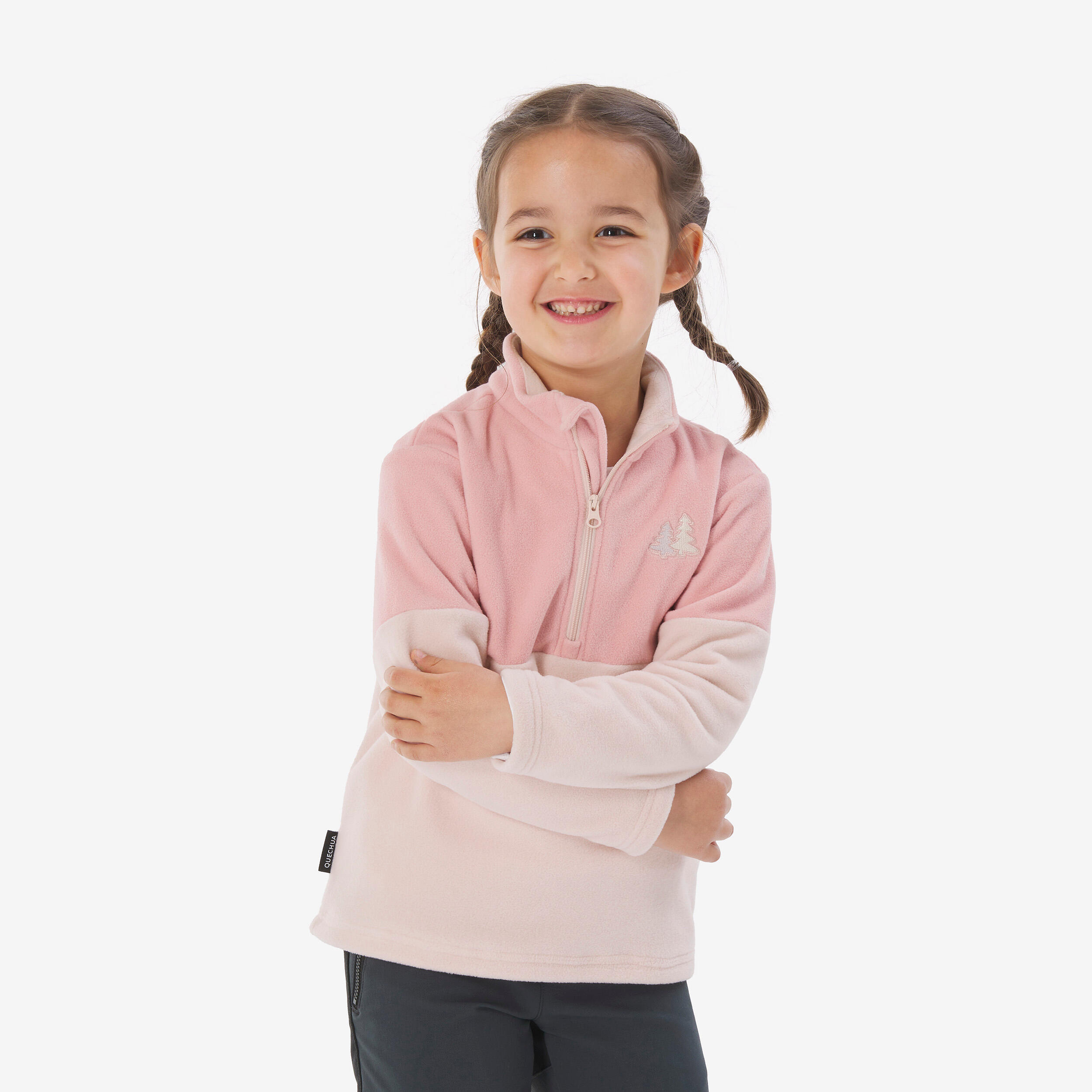 Polaire de randonnée enfant 2-6 ans, MH500 demi zip violet 6/6