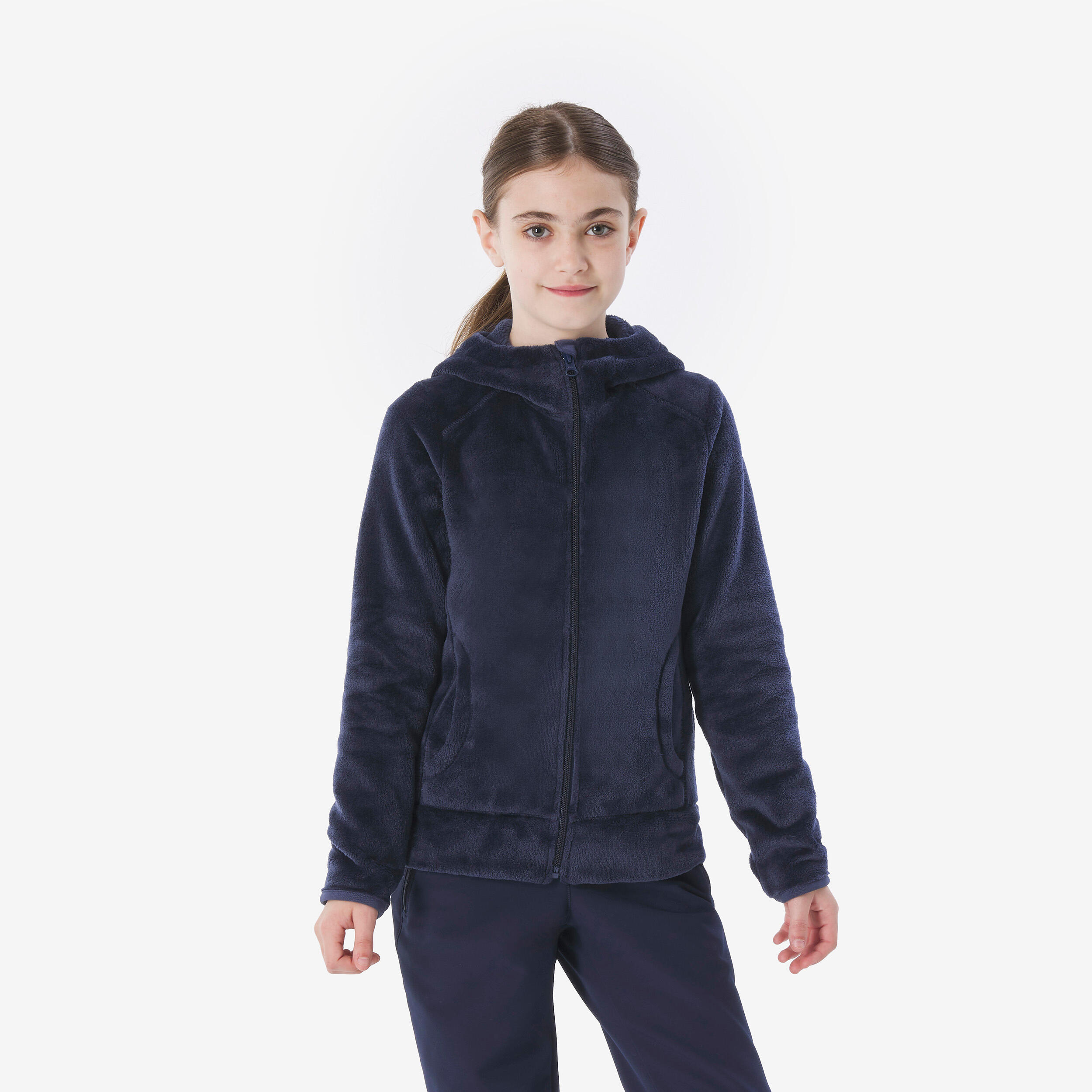 Kids’ warm hiking jacket NH500 - 7-15 years Zip - Steel blue-image-12