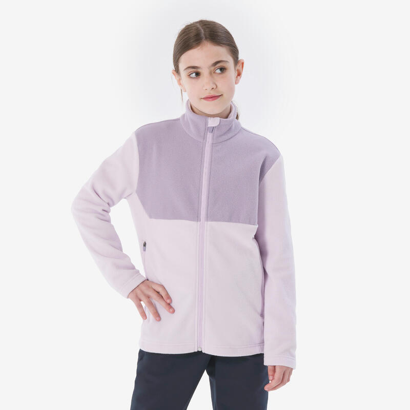 Veste polaire de randonnée enfant 7-15 ans, MH500 zip bleu