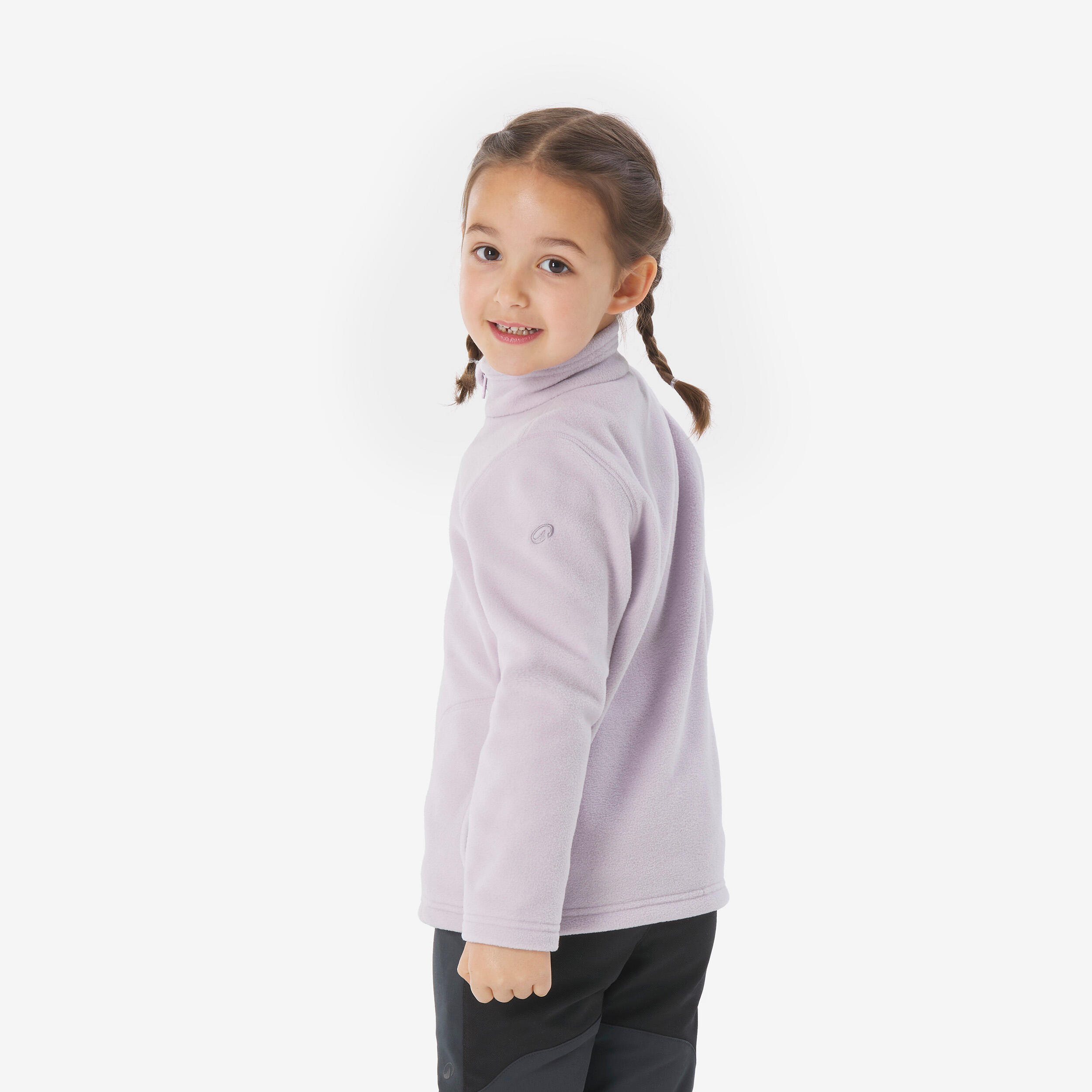 Kids’ hiking fleece jacket, 2-6 years, MH100 Zip - Lilac