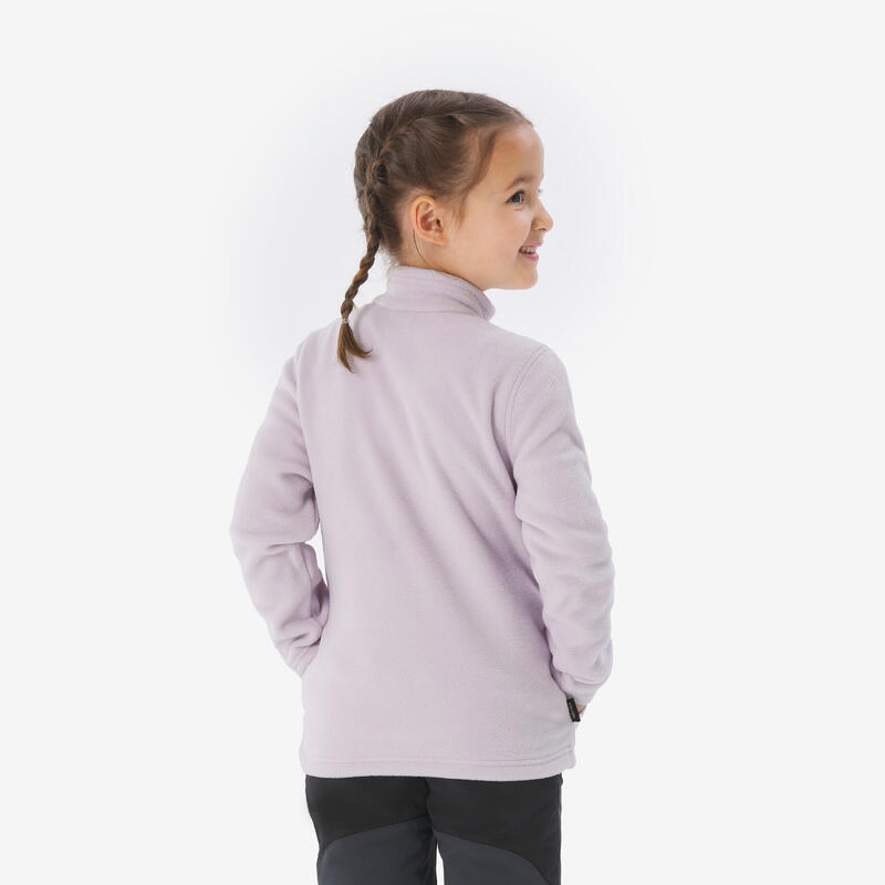 Veste polaire de randonnée enfant 2-6 ans, MH100 zip lilas