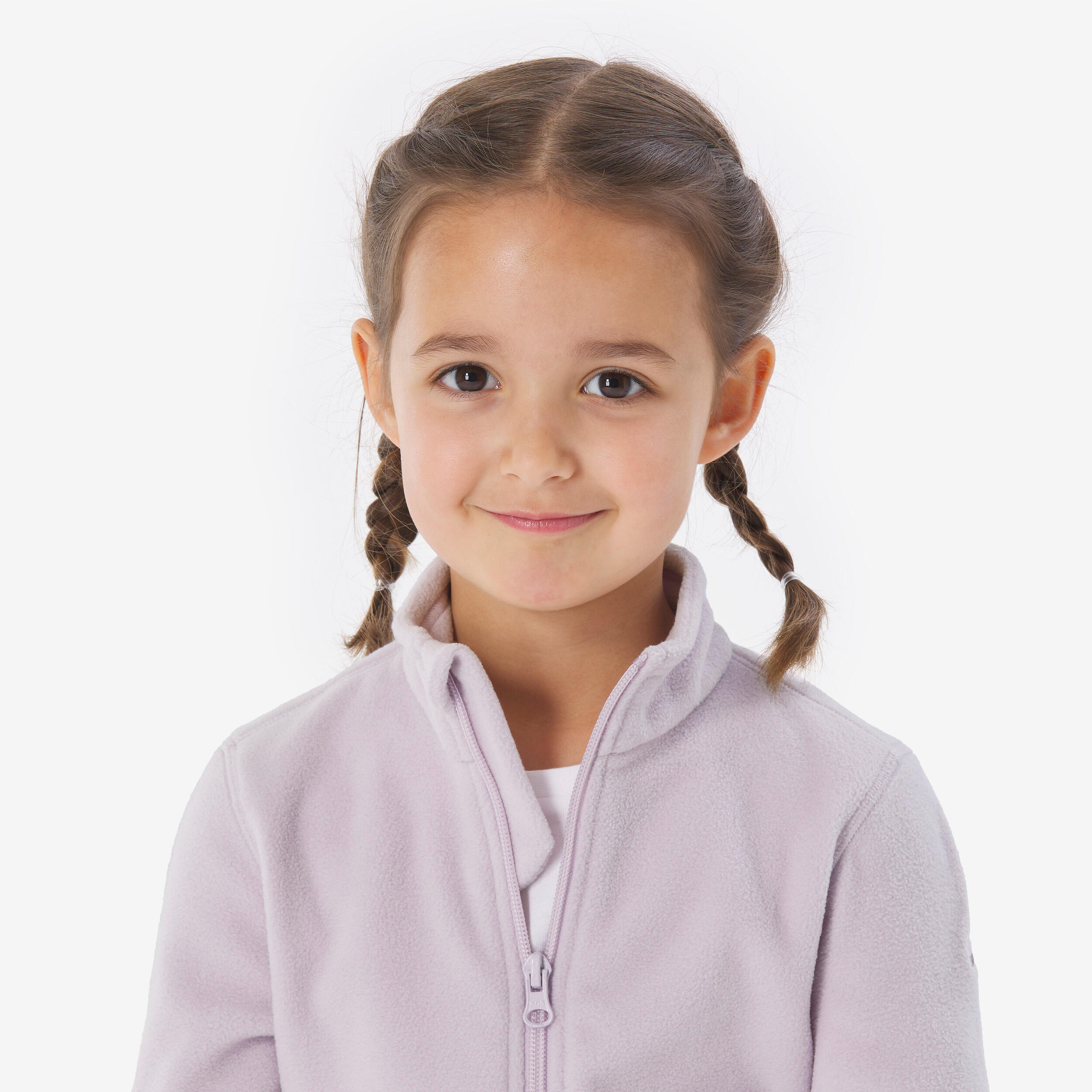 Kids’ hiking fleece jacket, 2-6 years, MH100 Zip - Lilac