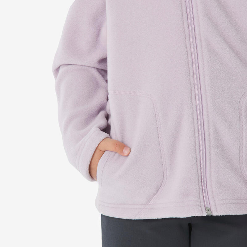 Veste polaire de randonnée enfant 2-6 ans, MH100 zip lilas