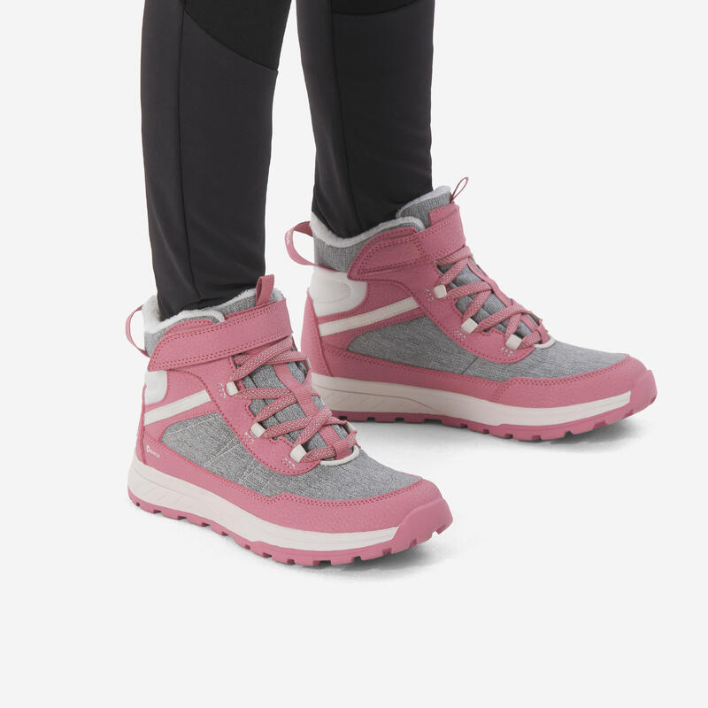 Çocuk Cırt Cırtlı Outdoor Kar Botu - Su Geçirmez - Pembe - NH500