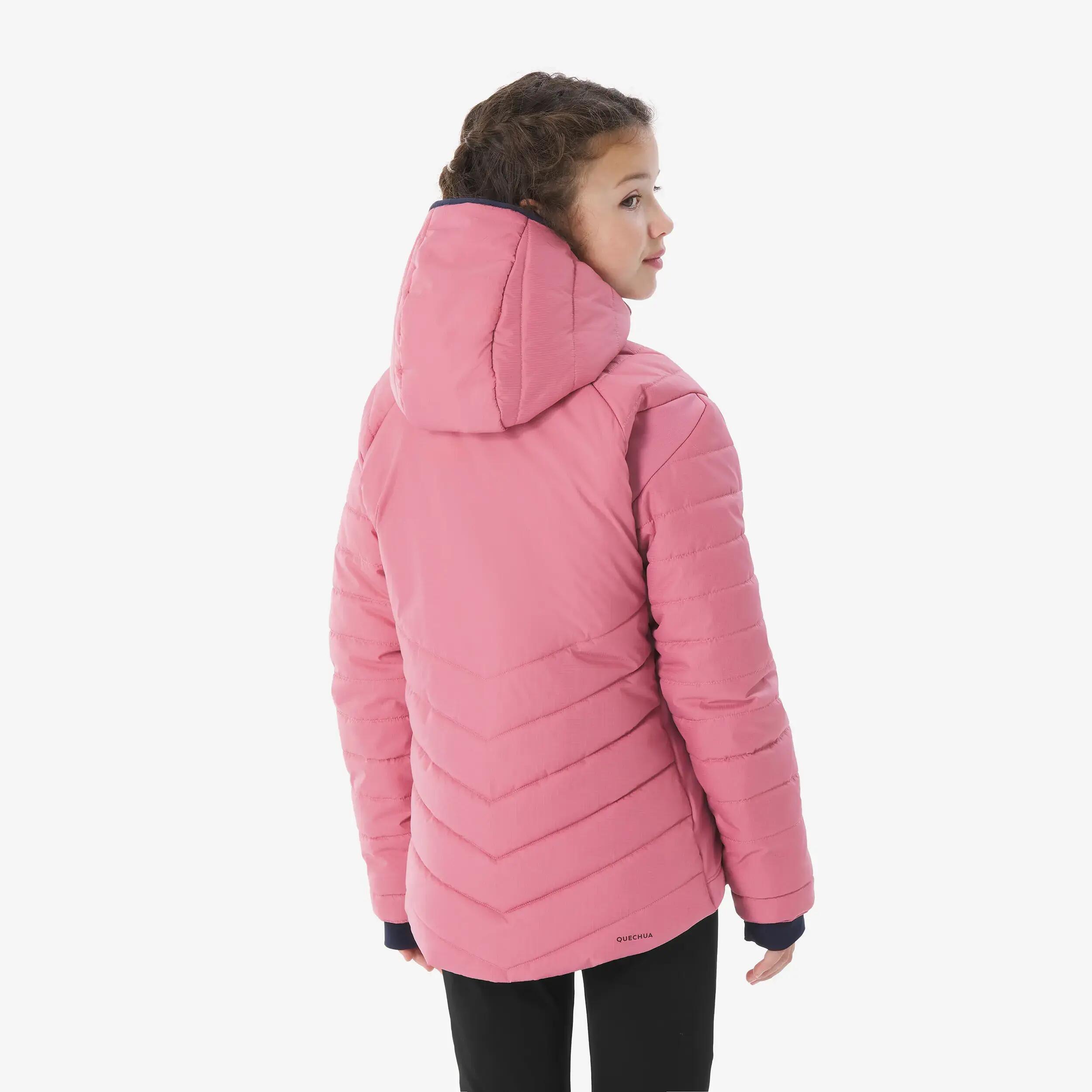 Kids Warm Puffer Jacket With Hoodie Pink 7-15 Years -  4