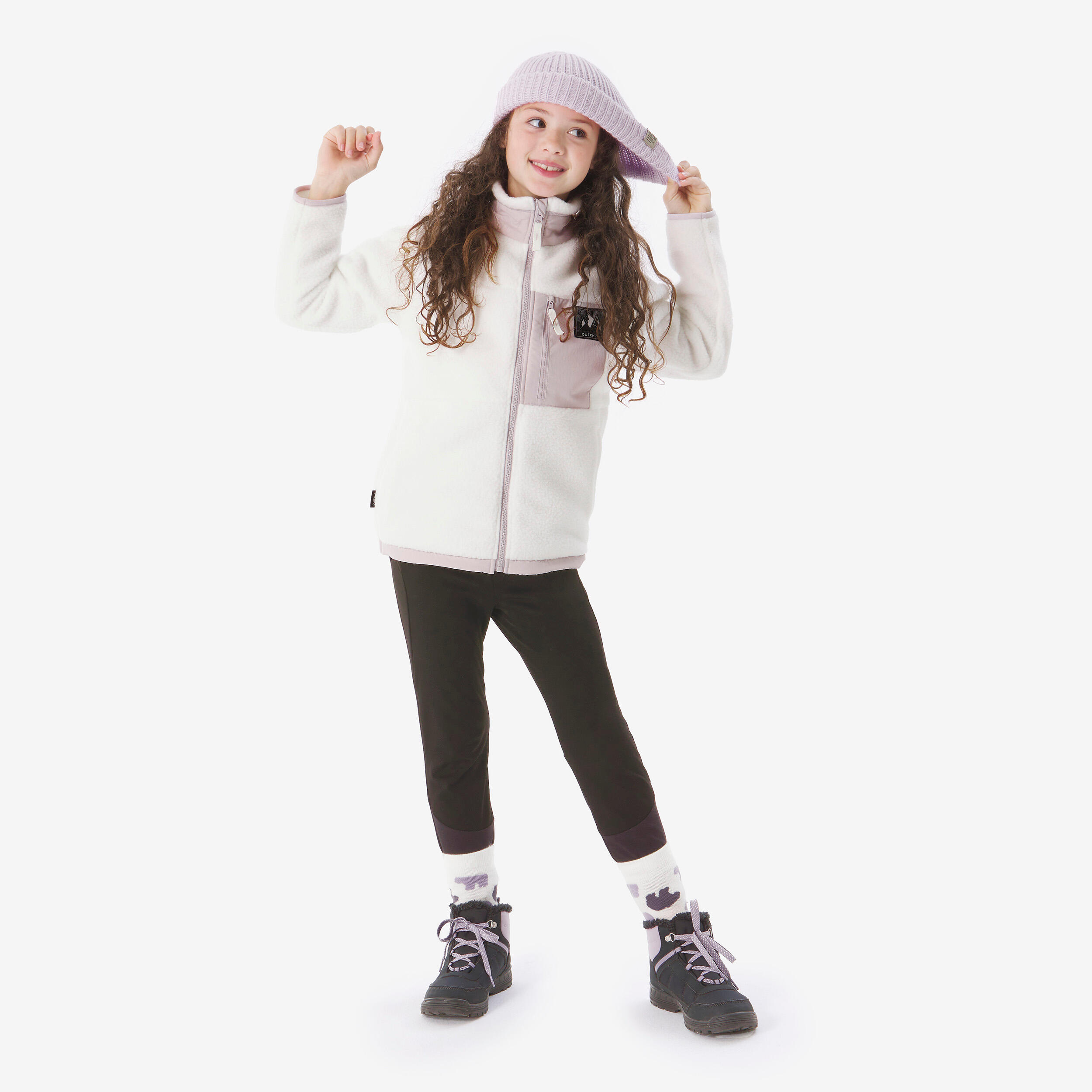 Veste de randonnée en polaire moutonné enfant, NH 500 Âge 7-15 ans - QUECHUA
