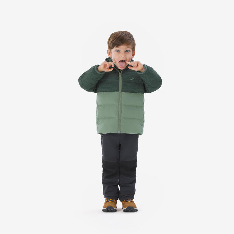 Doudoune chaude de randonnée enfant 2-6 ans, NH500 vert