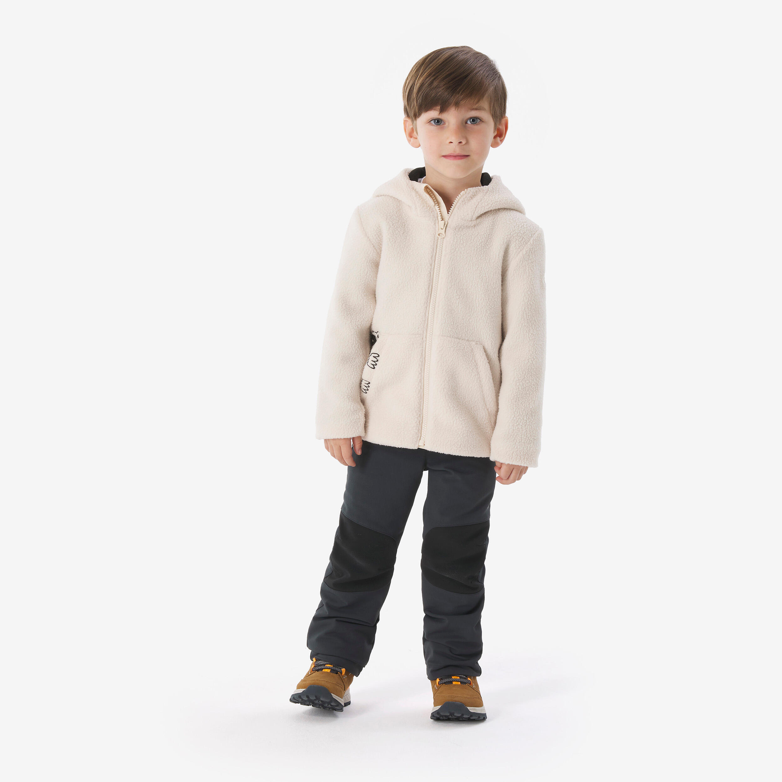 Kids’ Sherpa Fleece Jacket NH500 - 2-6 years - Beige