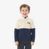 Kids’ hiking fleece jacket MH500 Half Zip - 2-6 years - Beige and Blue