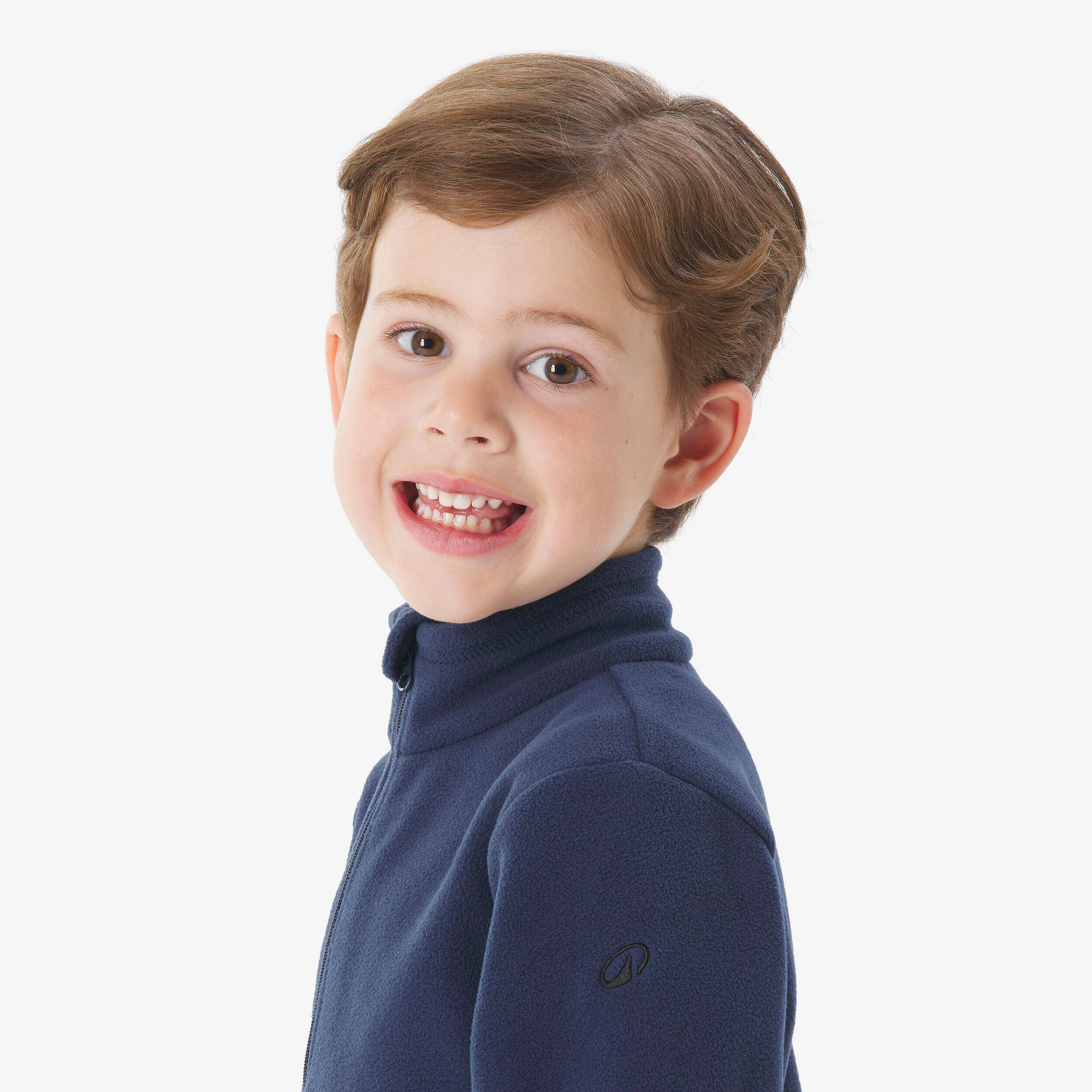 Kids’ warm hiking jacket MH100 Half Zip - 2-6 years - Navy Blue -  5
